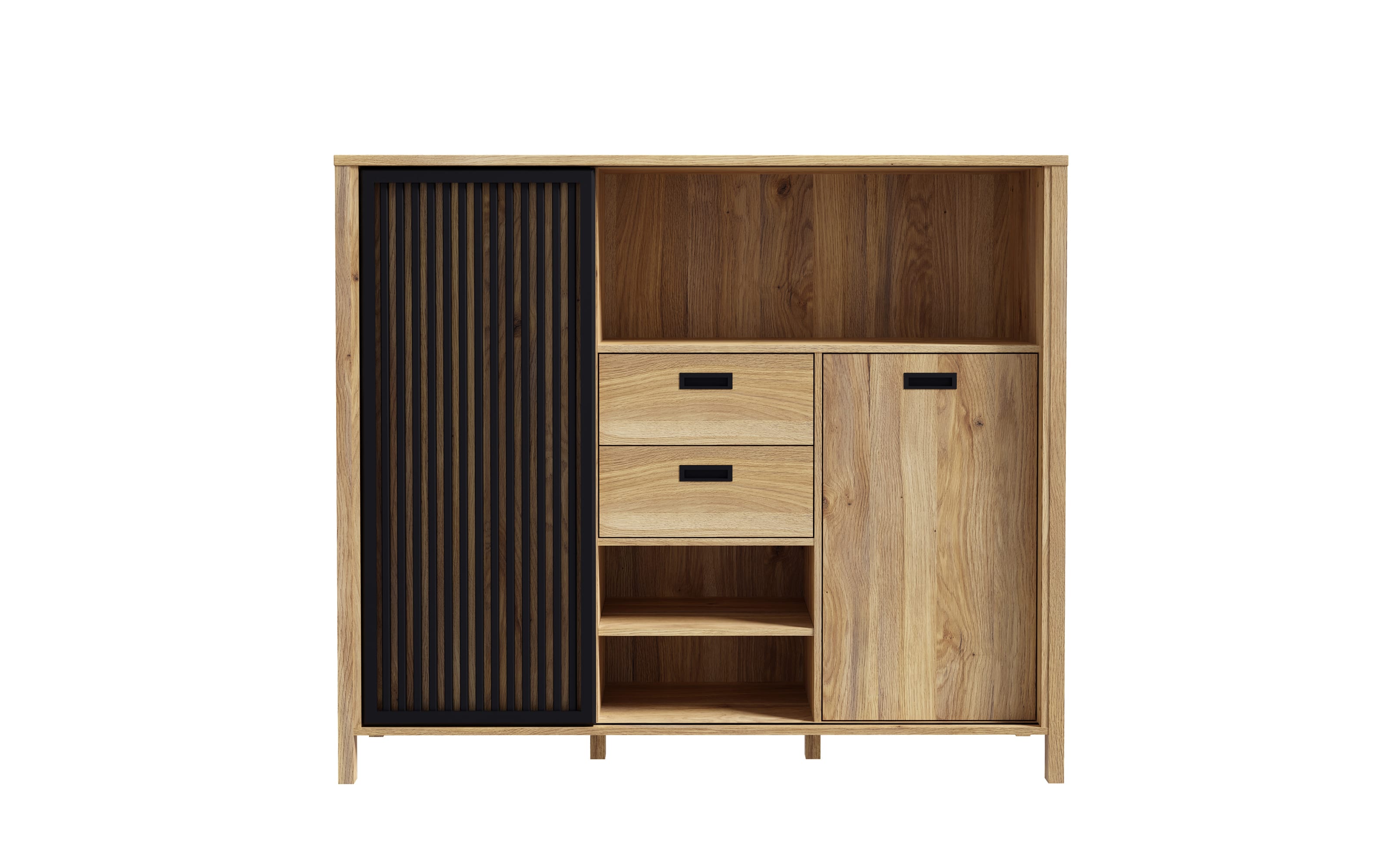 Sideboard Jytana, Mauvelle Eiche-Nachbildung/schwarz