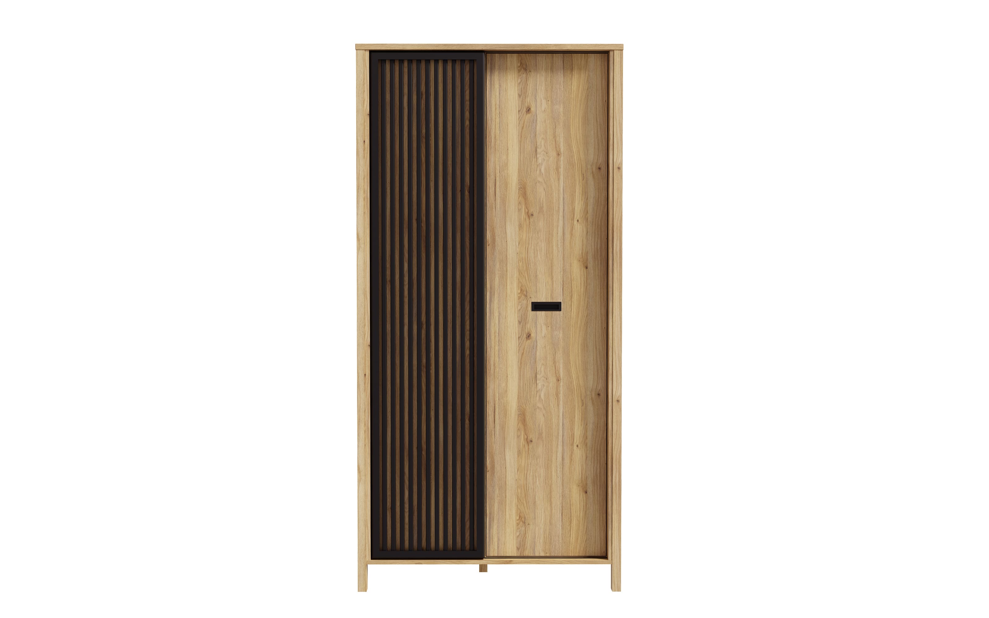 Kleiderschrank Jytana, Mauvelle Eiche-Nachbildung/schwarz