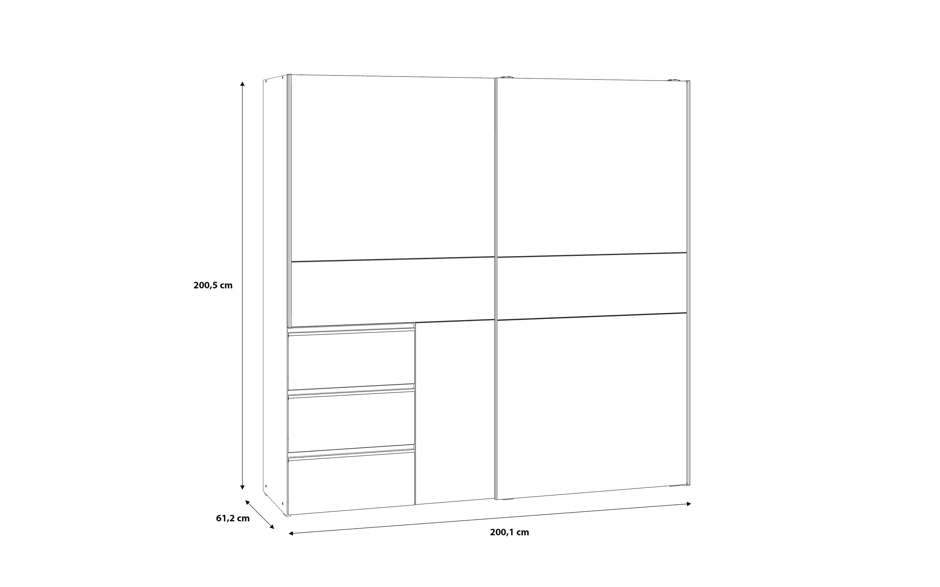 Kleiderschrank Winn2, weiß, 200 x 200,5 cm