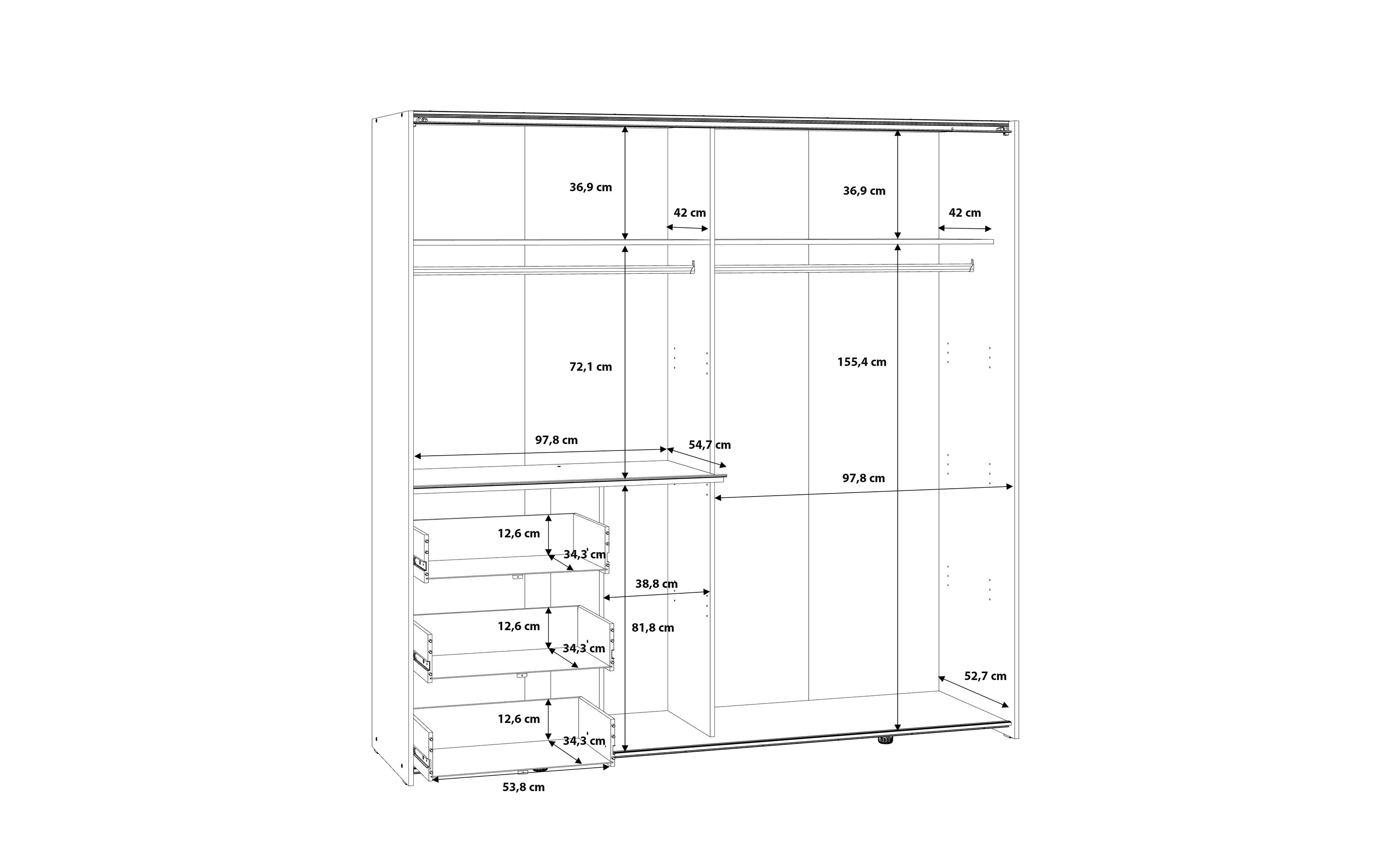 Kleiderschrank Winn2, weiß, 200 x 200,5 cm