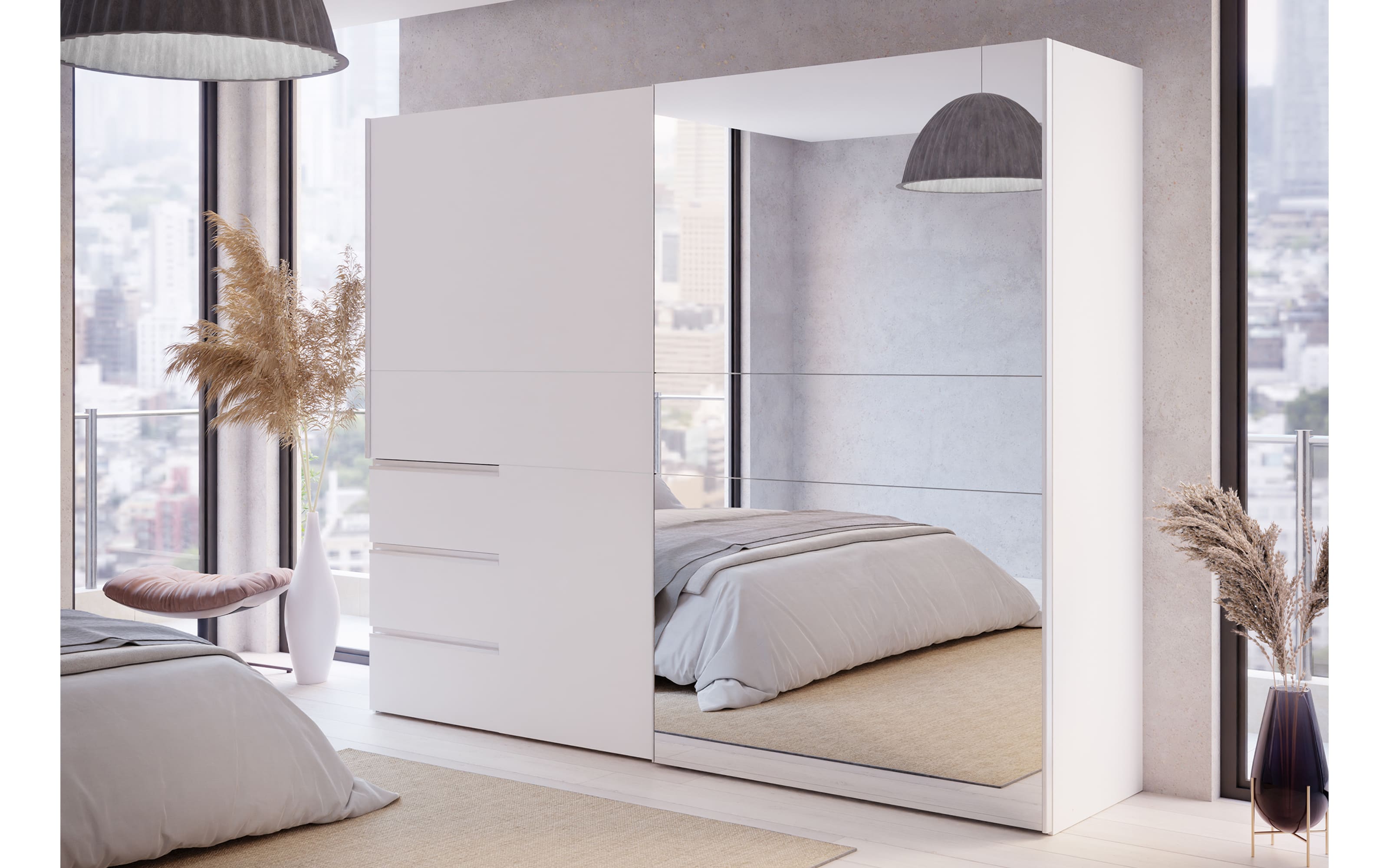 Kleiderschrank Winn2, weiß, 249 x 200,5 cm