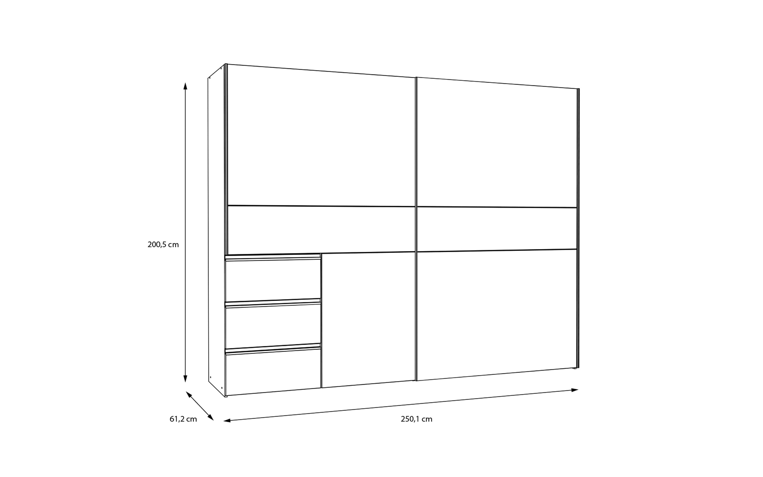 Kleiderschrank Winn2, weiß, 249 x 200,5 cm