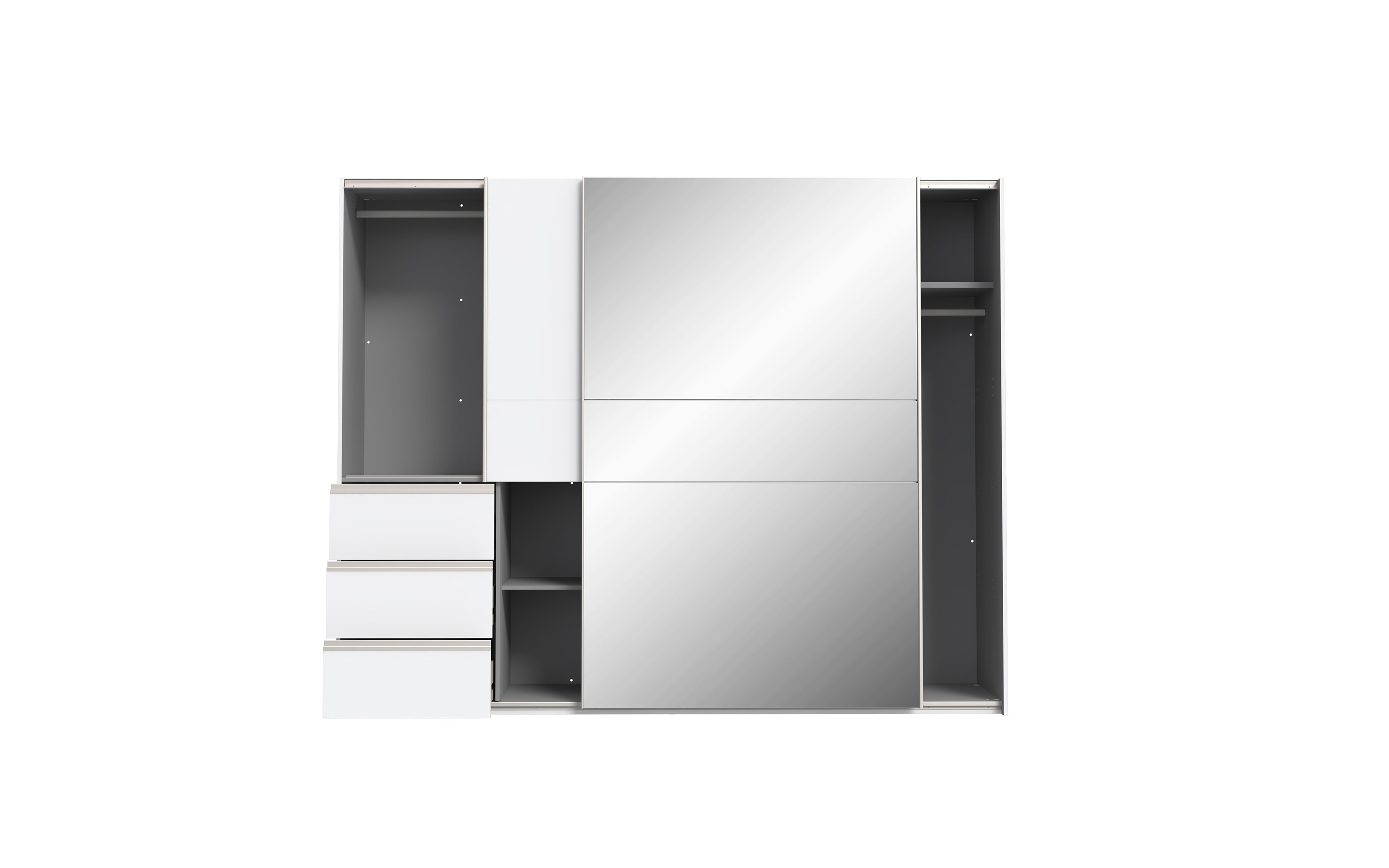 Kleiderschrank Winn2, weiß, 249 x 200,5 cm