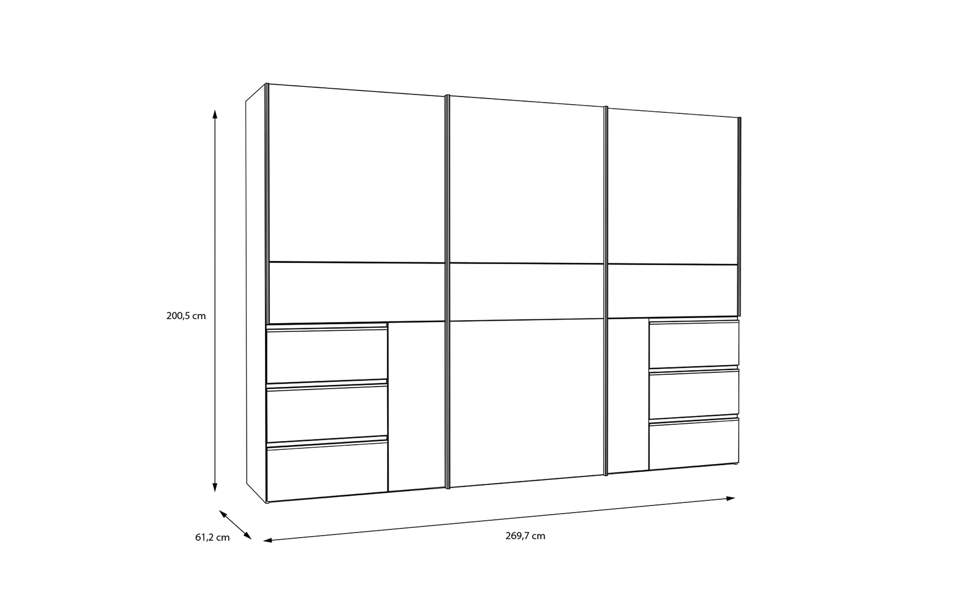 Kleiderschrank Winn2, weiß, 269,7 x 200,5 cm