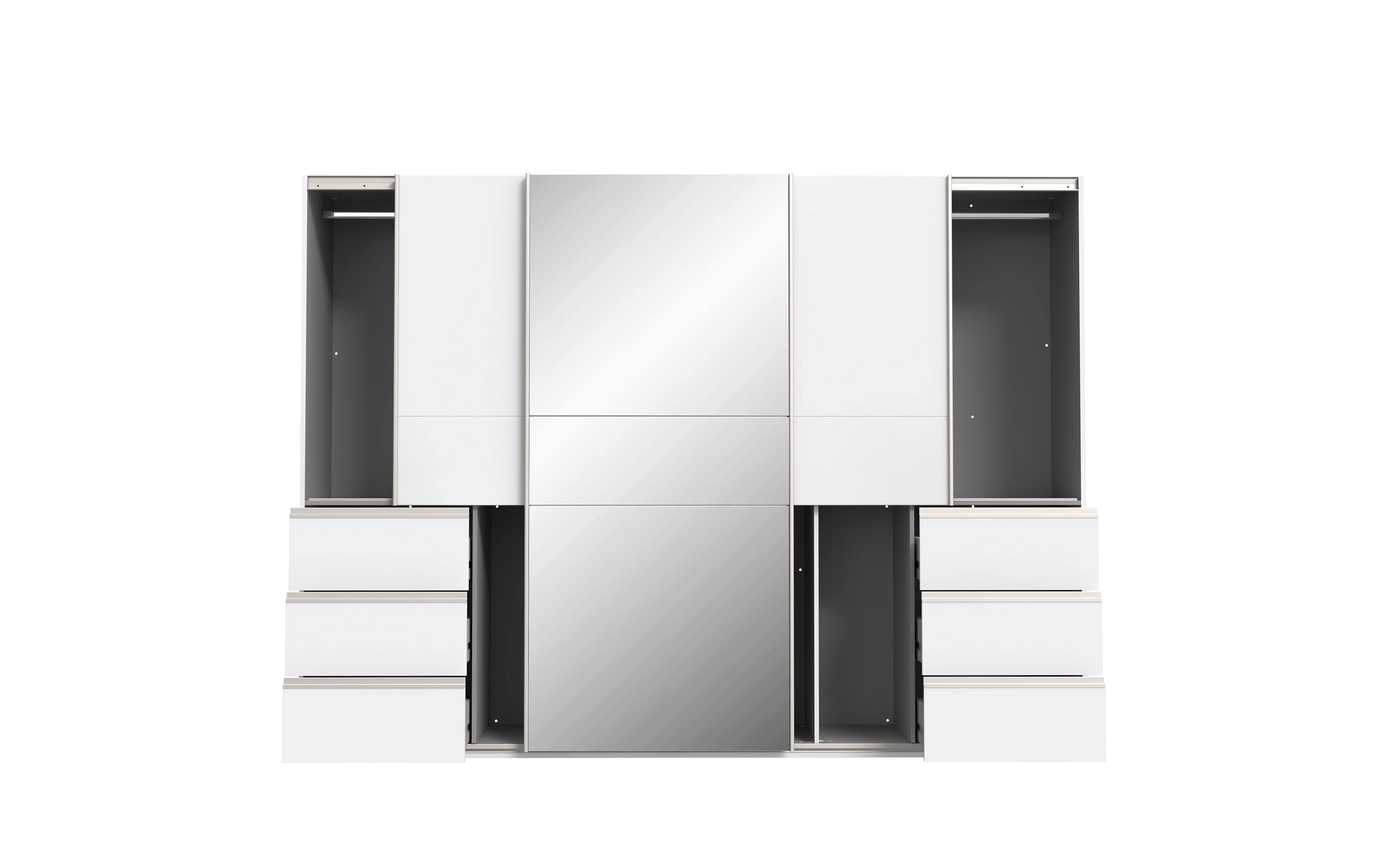 Kleiderschrank Winn2, weiß, 269,7 x 200,5 cm