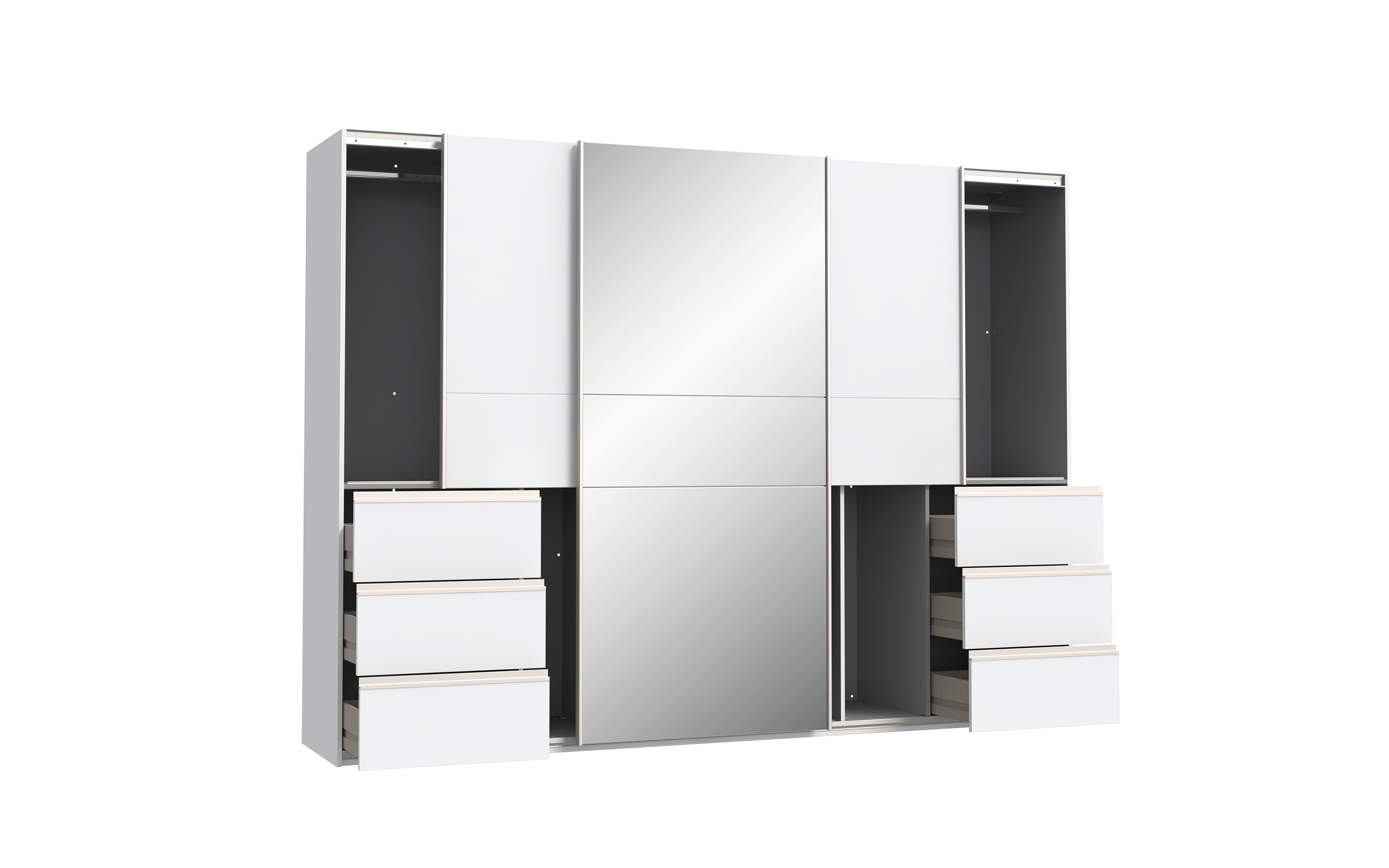 Kleiderschrank Winn2, weiß, 269,7 x 200,5 cm