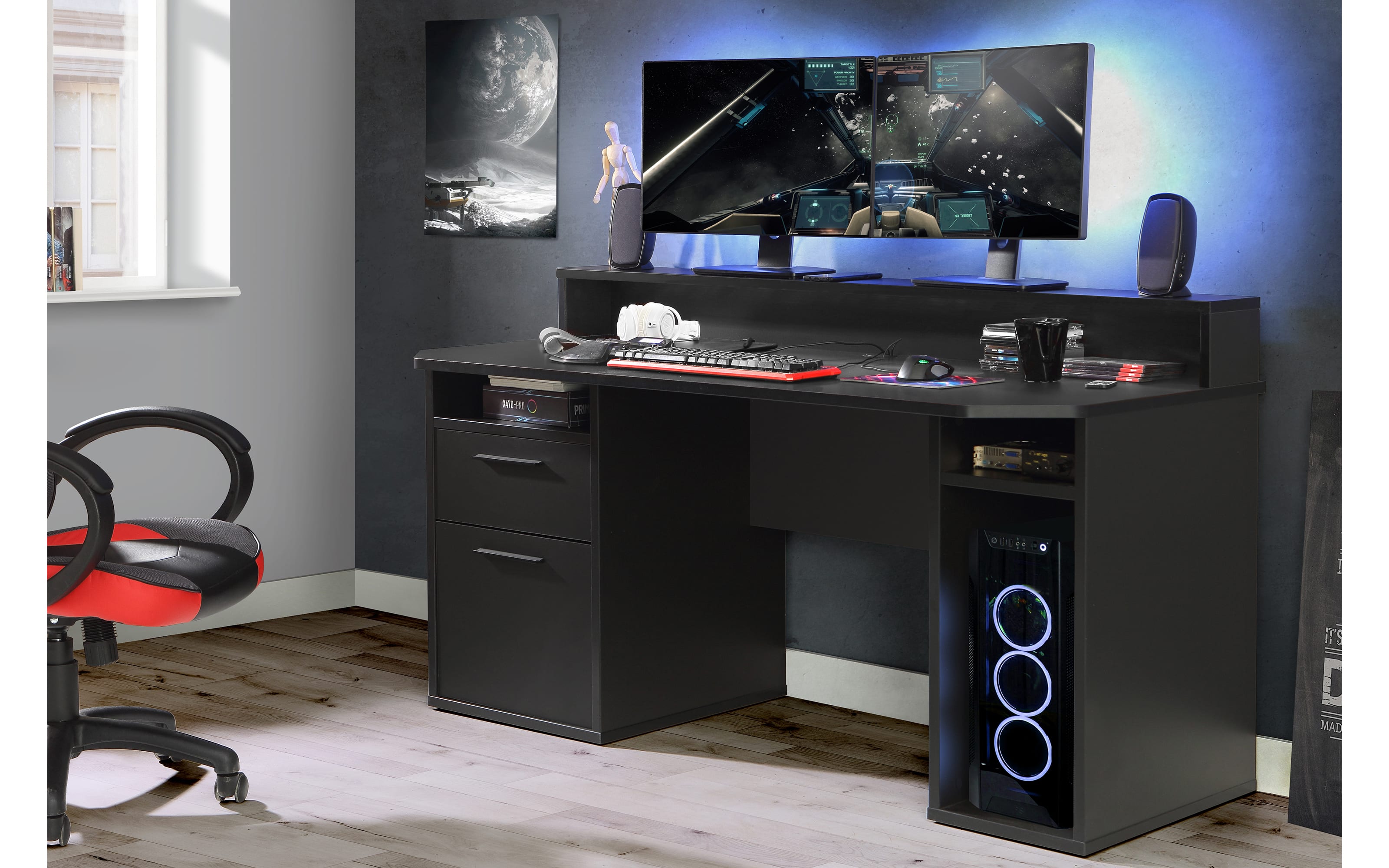 Schreibtisch Tezaur, schwarz