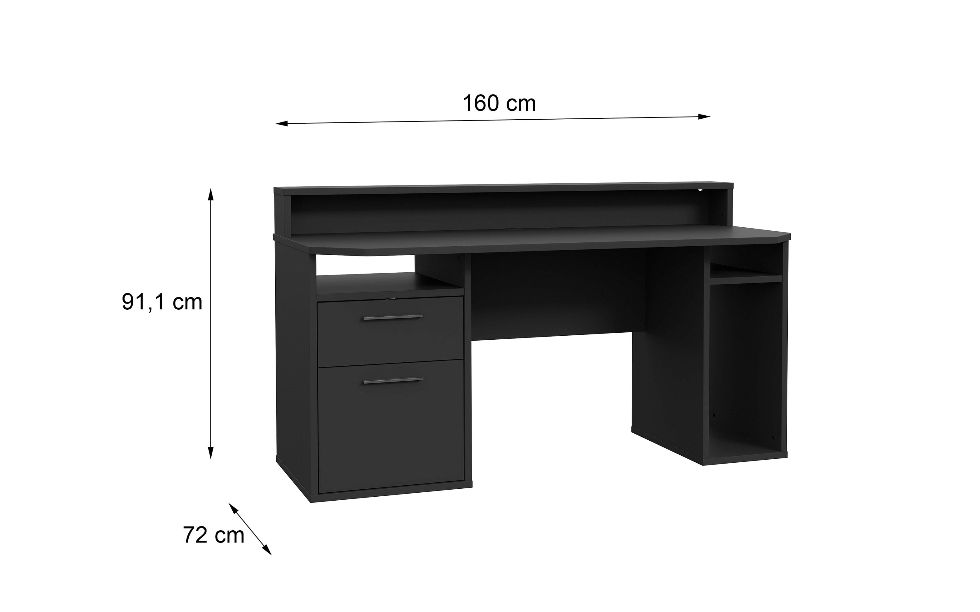 Schreibtisch Tezaur, schwarz
