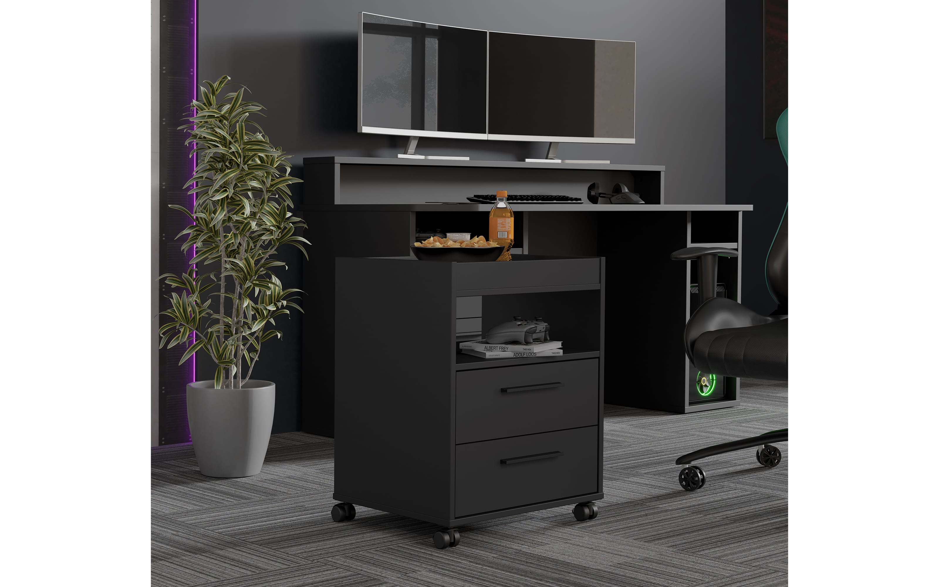 Rollcontainer Tezaur, schwarz