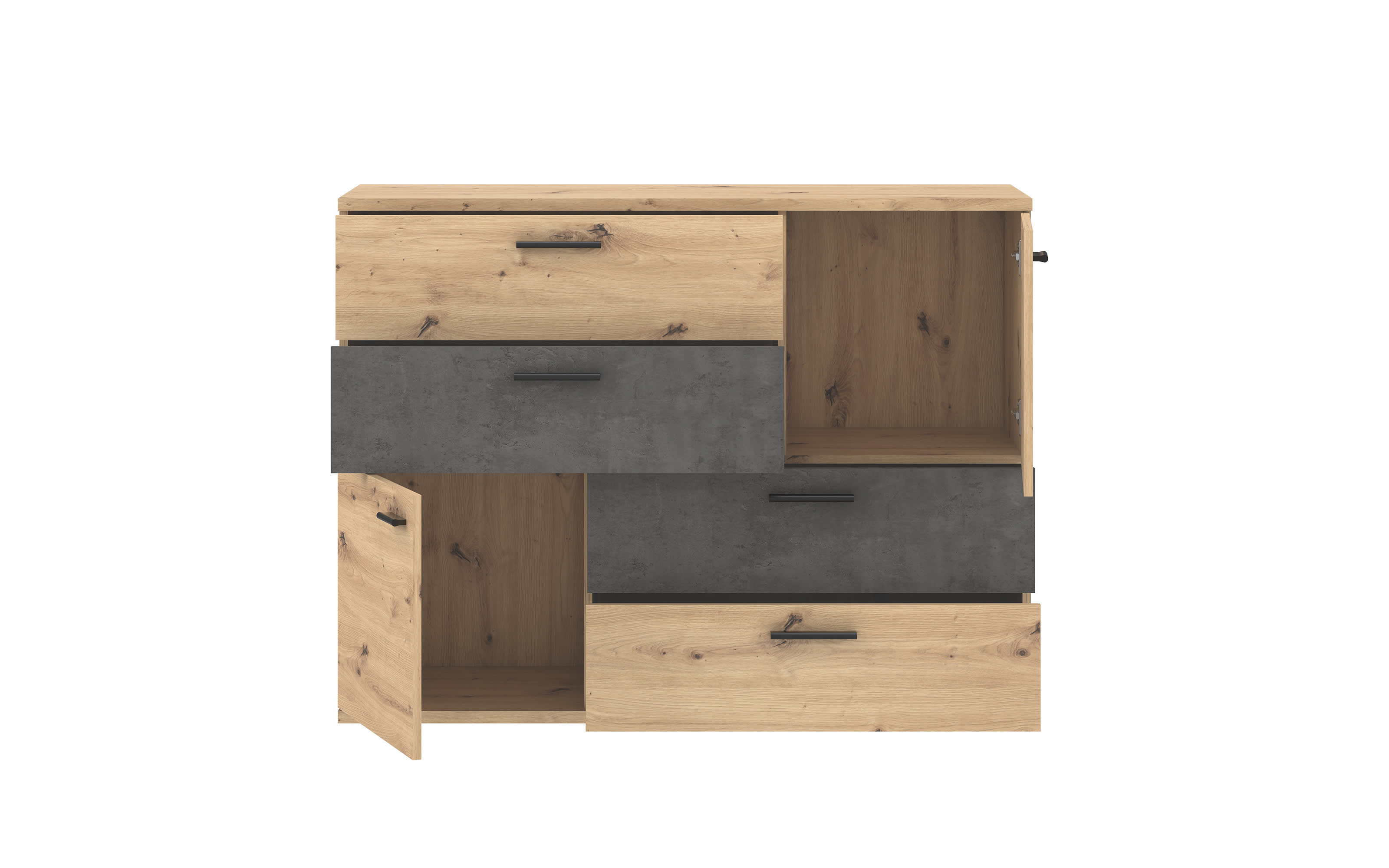 Kommode Skive, Artisan Eiche-Nachbildung/Beton-Nachbildung