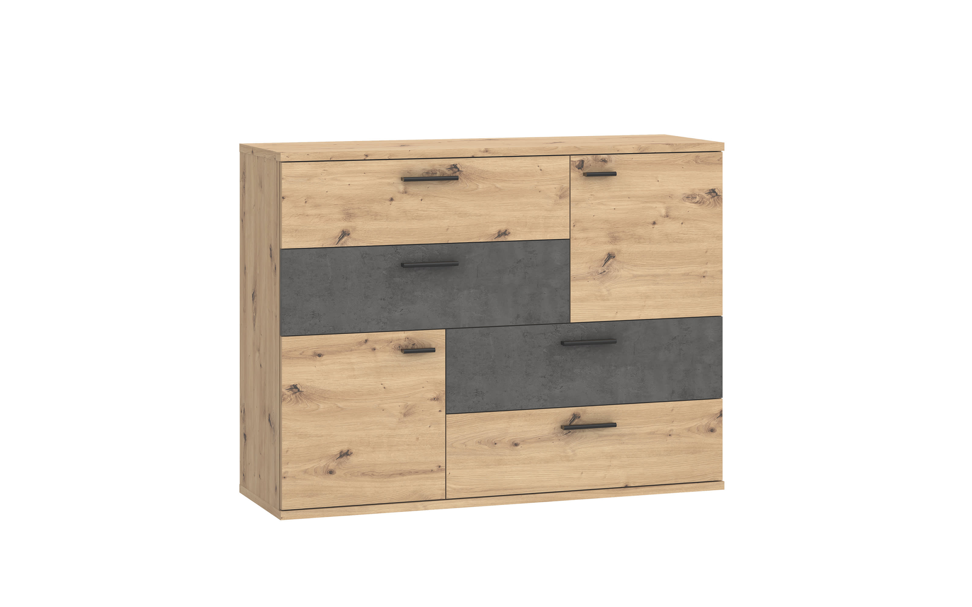 Kommode Skive, Artisan Eiche-Nachbildung/Beton-Nachbildung