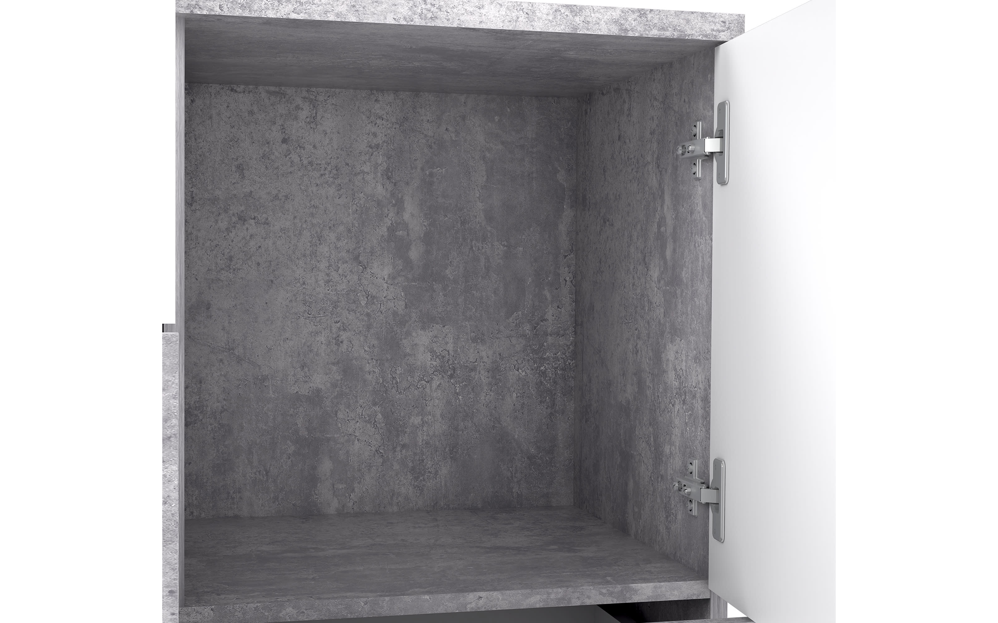 Kommode Skive, Beton-Nachbildung/weiß