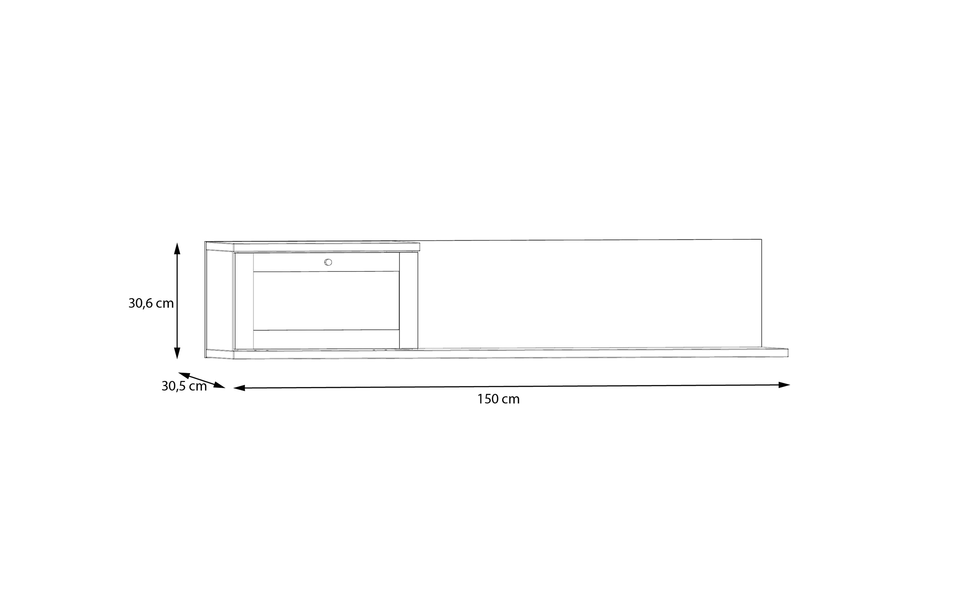 Wandregal Calasetta, Elegania Eiche Nachbildung