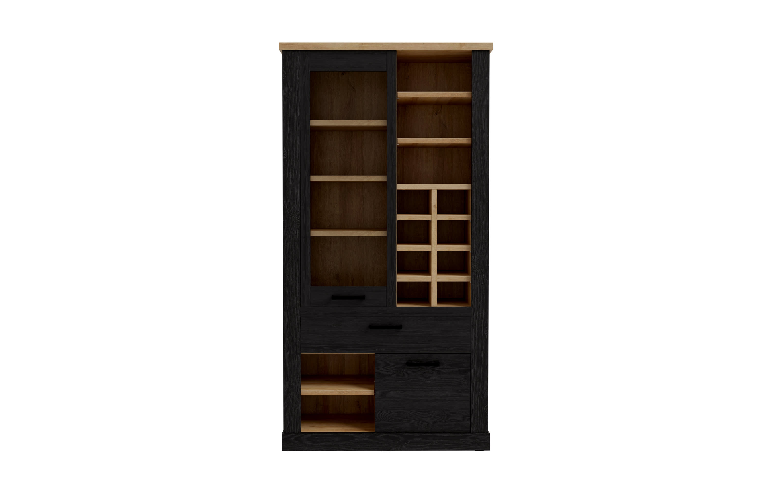 Glasvitrine Duro, Riviera Eiche/Cabezone Eiche-Nachbildung, 212 cm