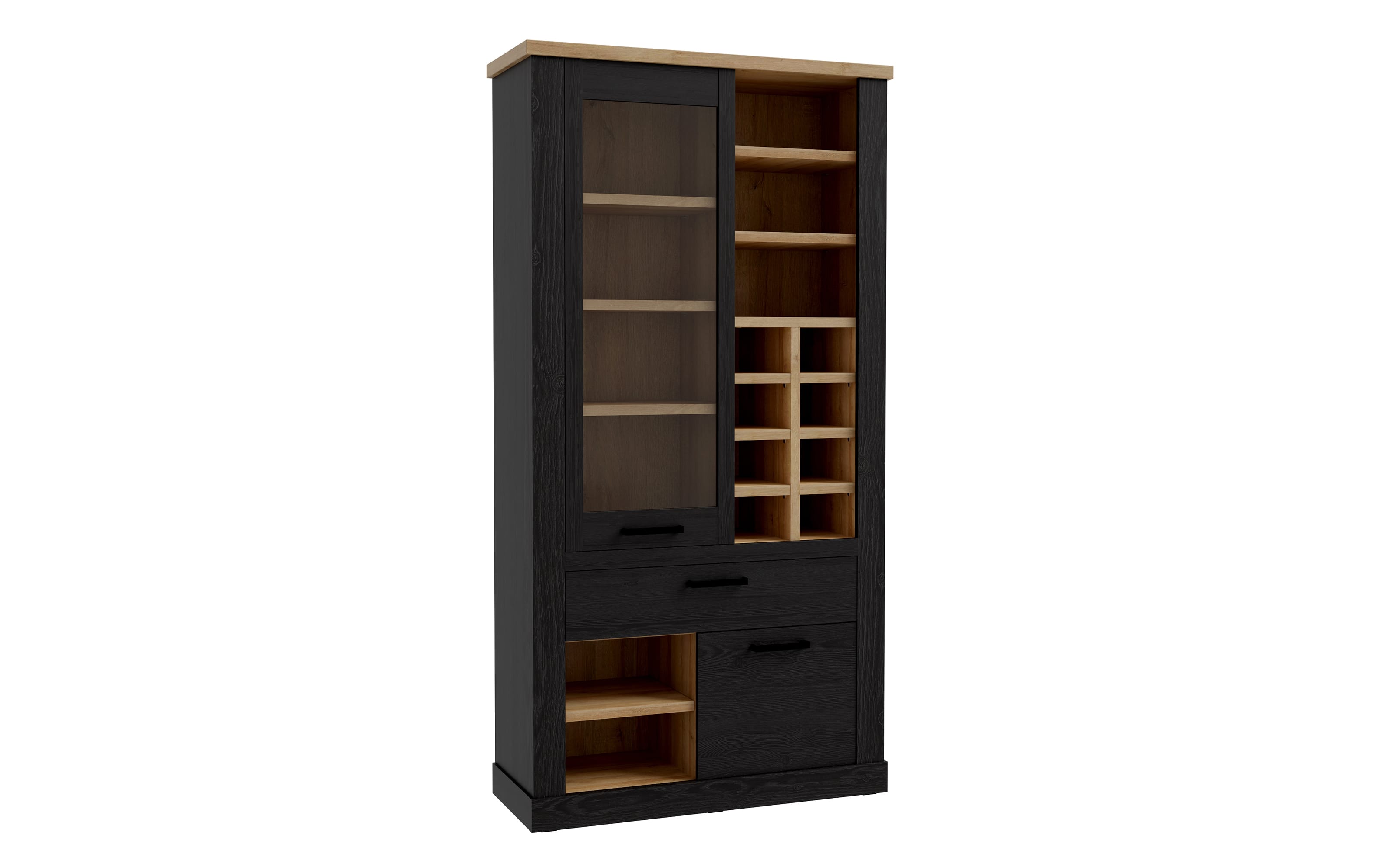Glasvitrine Duro, Riviera Eiche/Cabezone Eiche-Nachbildung, 212 cm