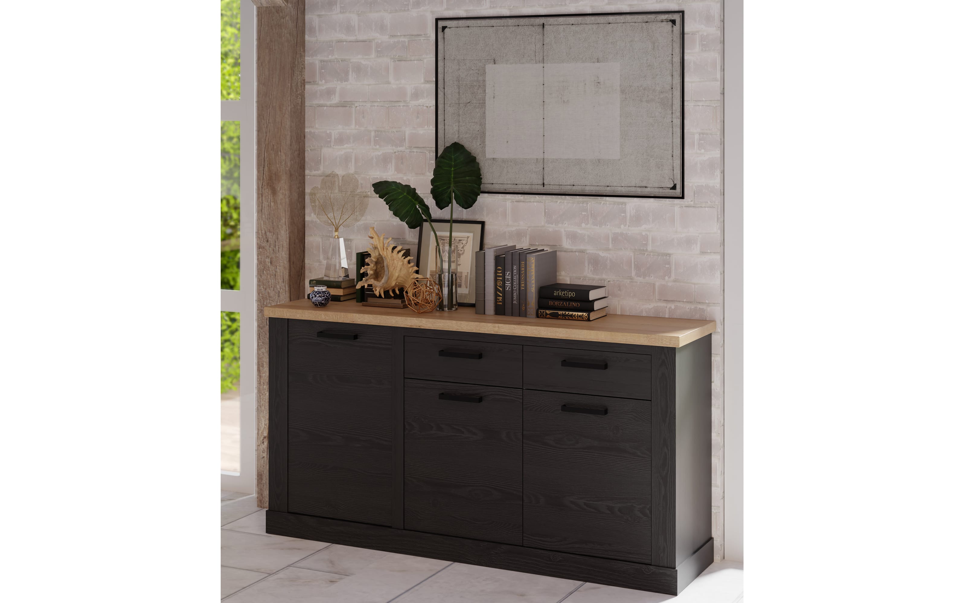 Sideboard Duro, Riviera Eiche/Cabezone Eiche-Nachbildung, 173,9 cm