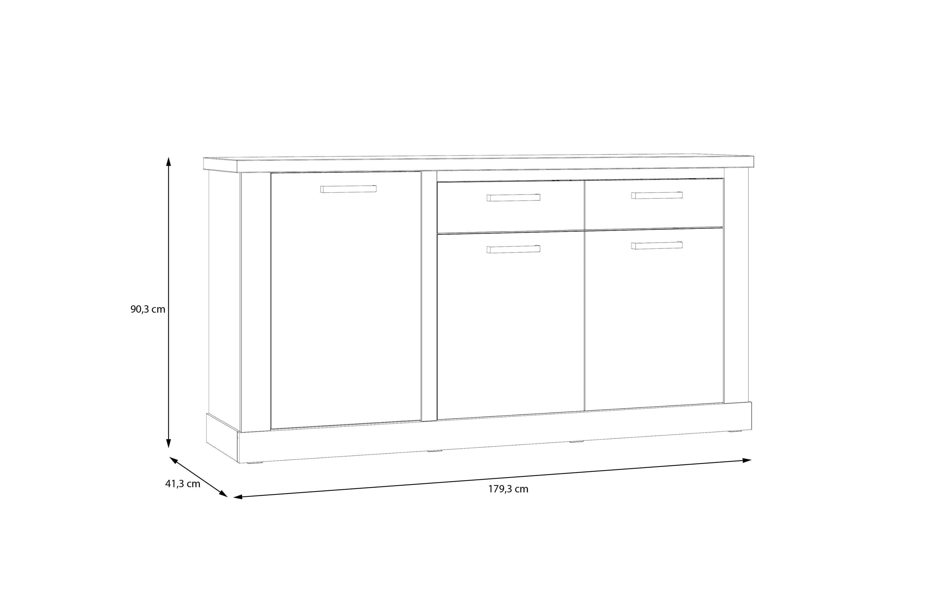 Sideboard Duro, Riviera Eiche/Cabezone Eiche-Nachbildung, 173,9 cm