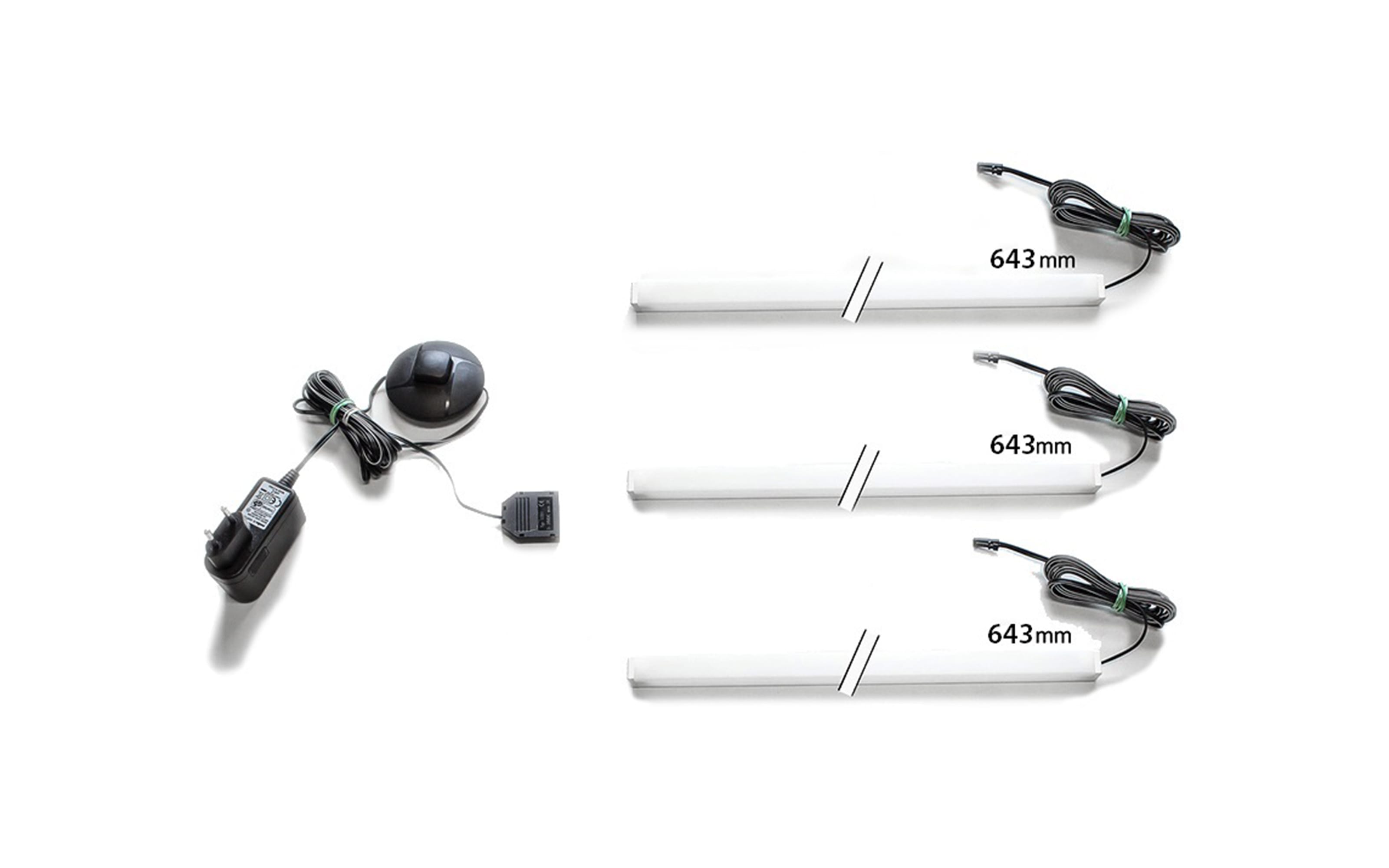 Beleuchtung Duro, warm-weiß, 64,3 cm, 3er Set