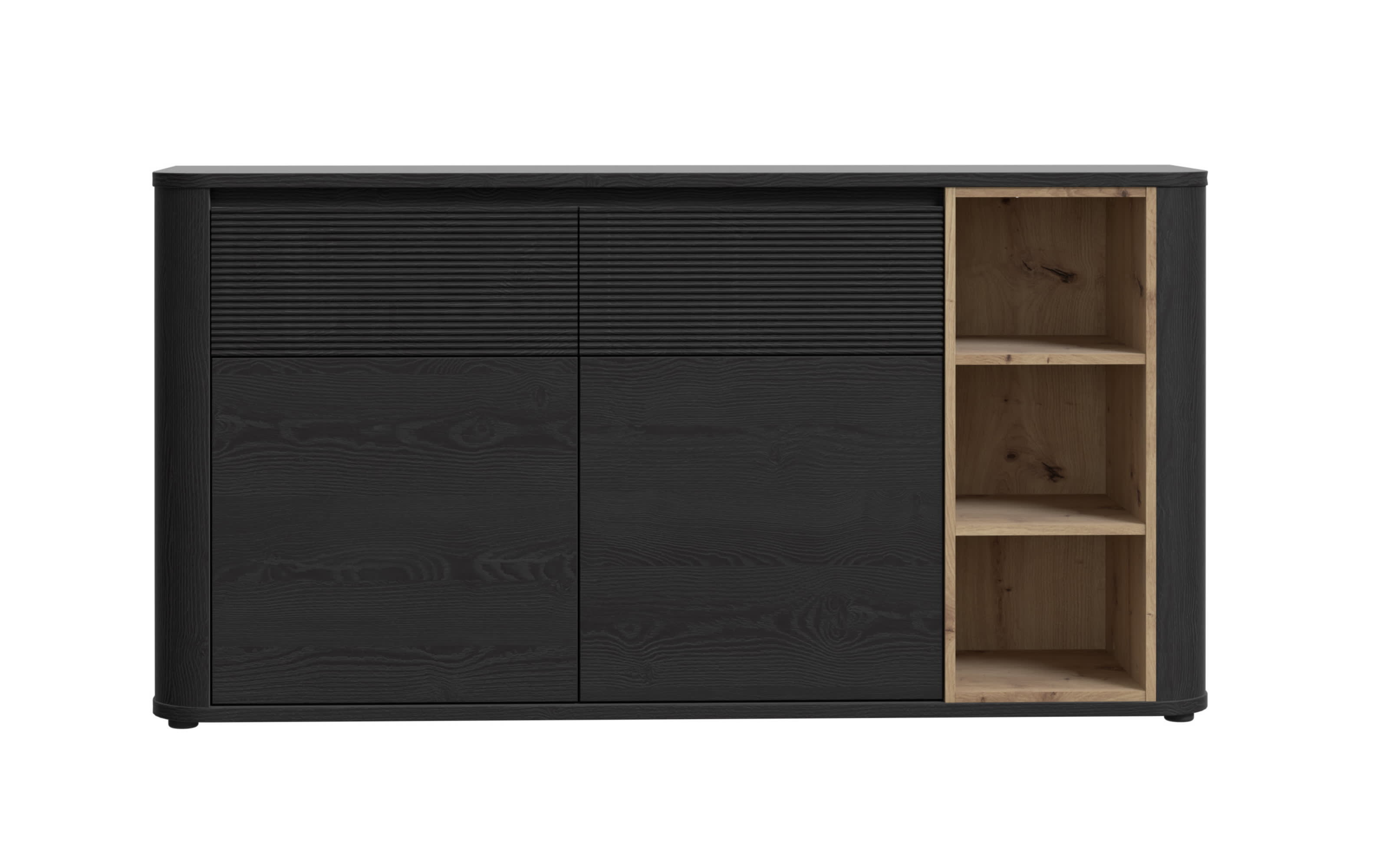 Sideboard Breathtaker, Mauvelle Eiche-Nachbildung/schwarz