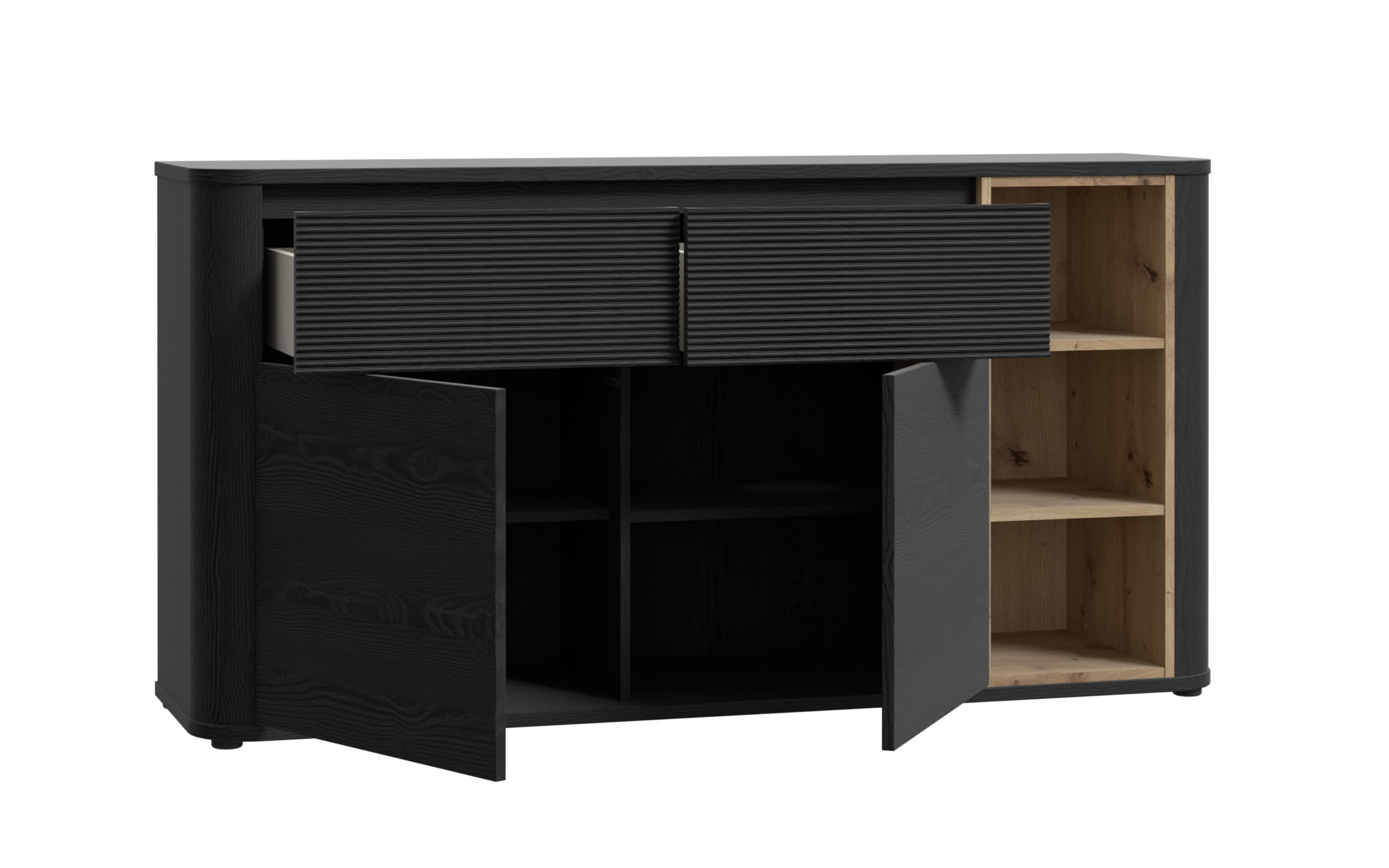 Sideboard Breathtaker, Mauvelle Eiche-Nachbildung/schwarz