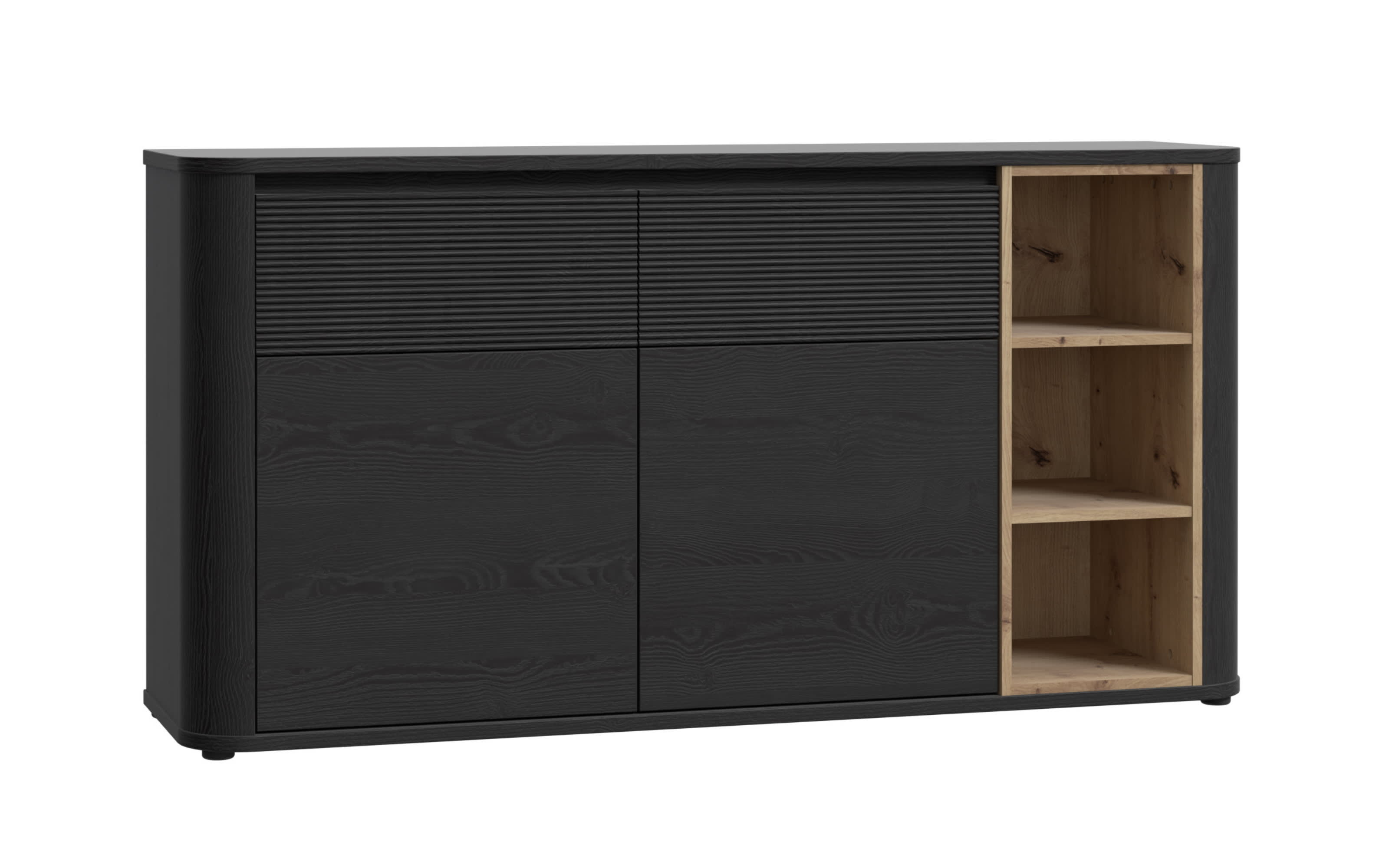 Sideboard Breathtaker, Mauvelle Eiche-Nachbildung/schwarz