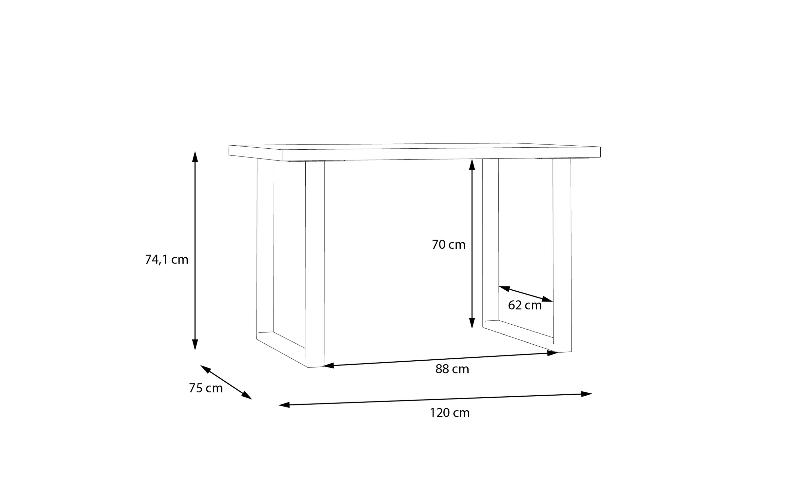 Schreibtisch Keflavik, Artisan Eiche-Nachbildung/weiß, 120 cm