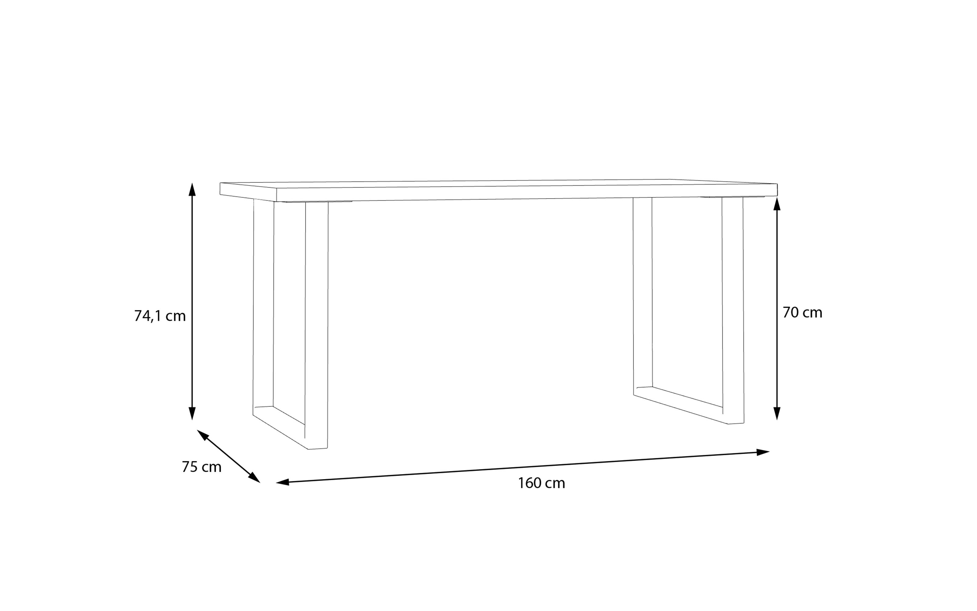 Schreibtisch Keflavik, Artisan Eiche-Nachbildung/weiß, 160 cm
