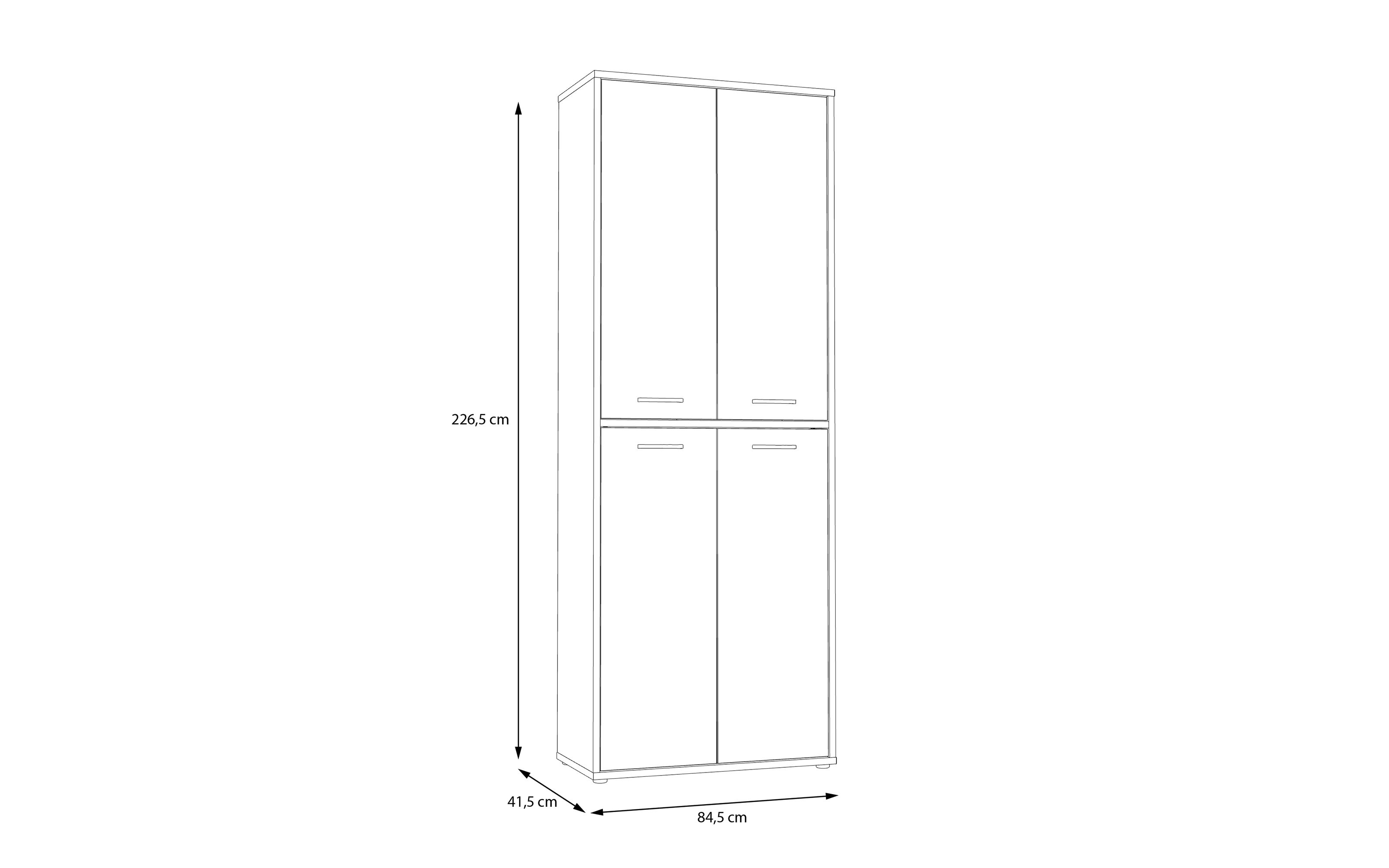 Aktenschrank Keflavik, Artisan Eiche-Nachbildung/weiß