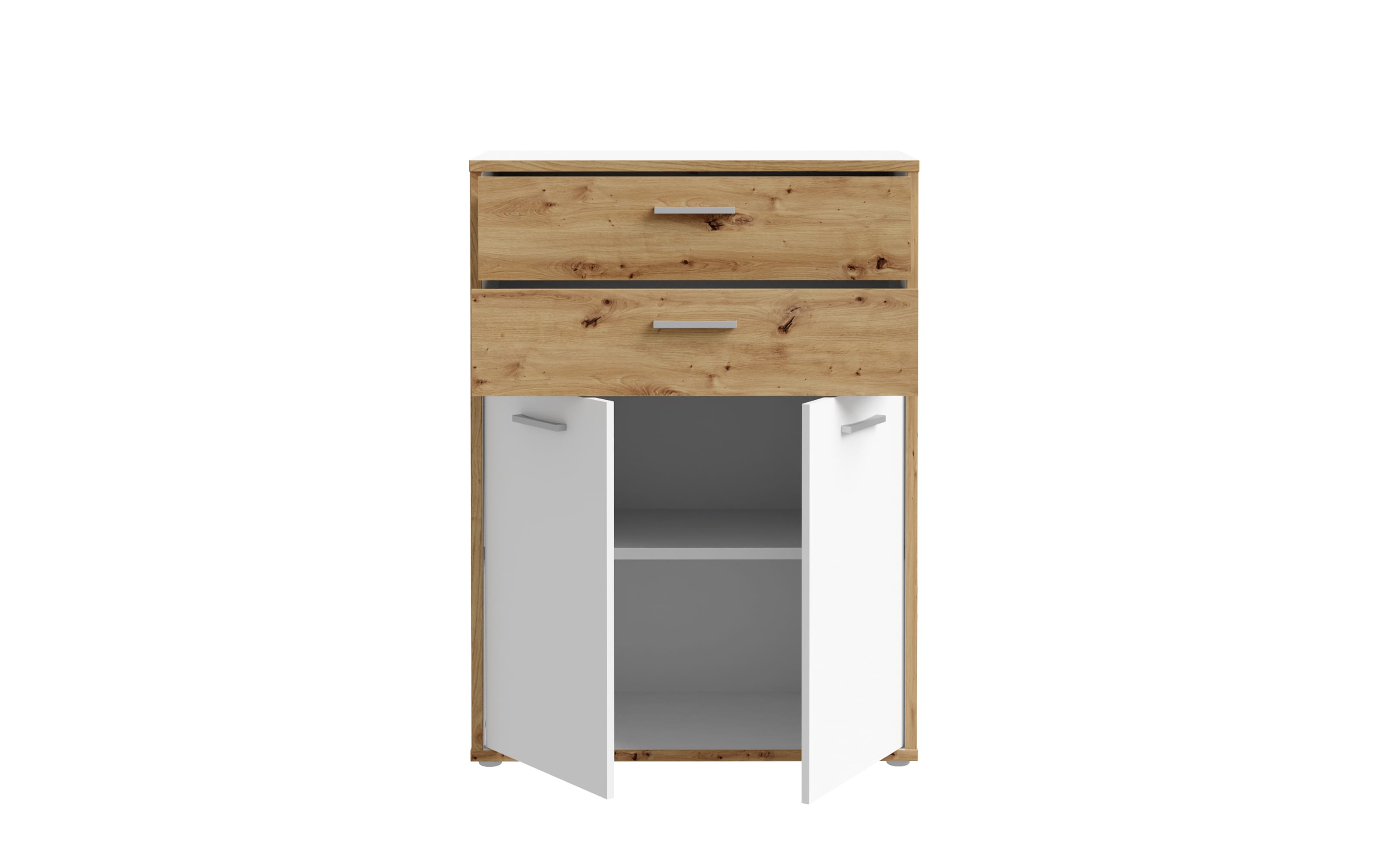 Kommode Keflavik, Artisan Eiche-Nachbildung/weiß