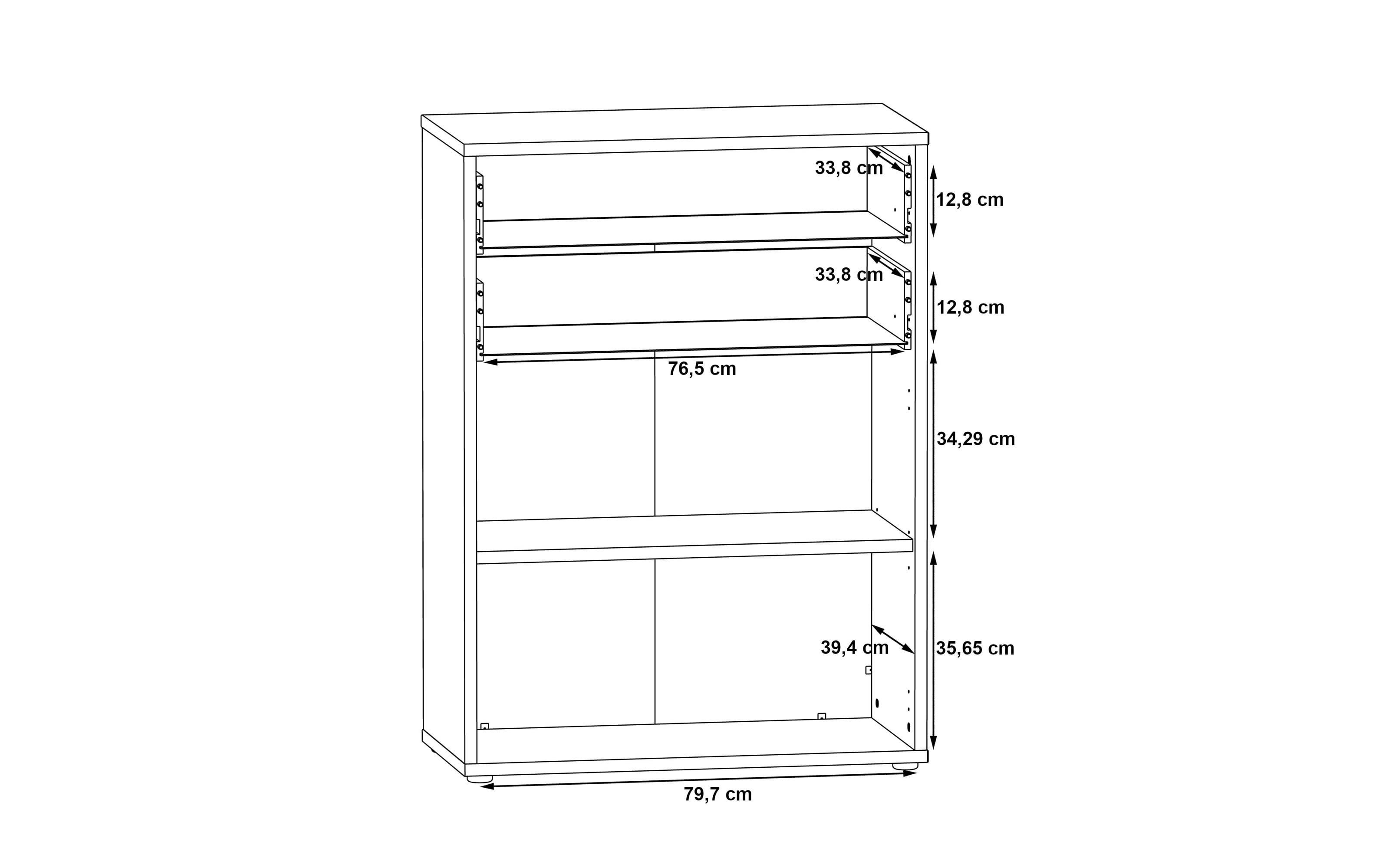 Kommode Keflavik, grau/weiß