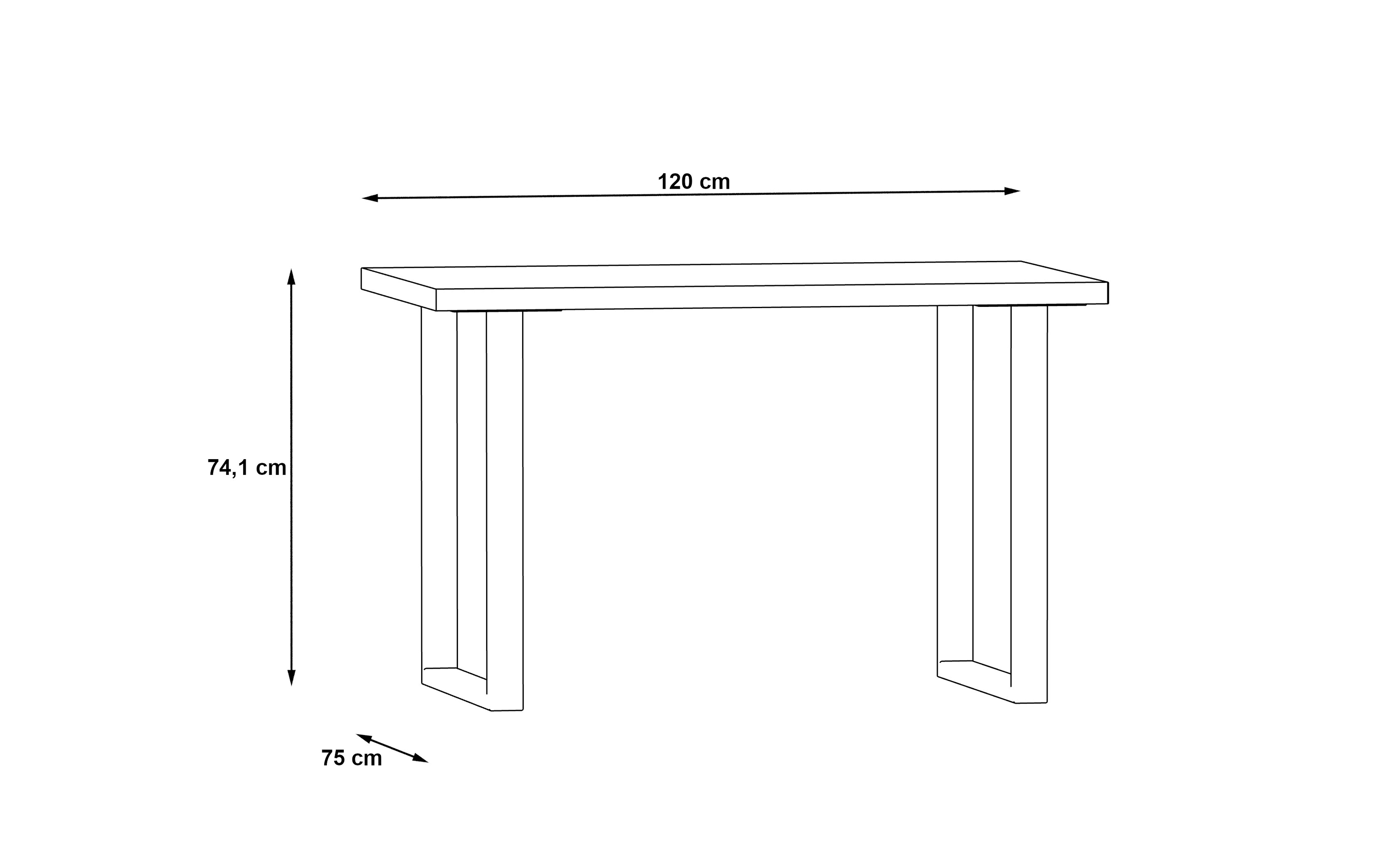 Schreibtisch Keflavik, grau/weiß, 120 cm