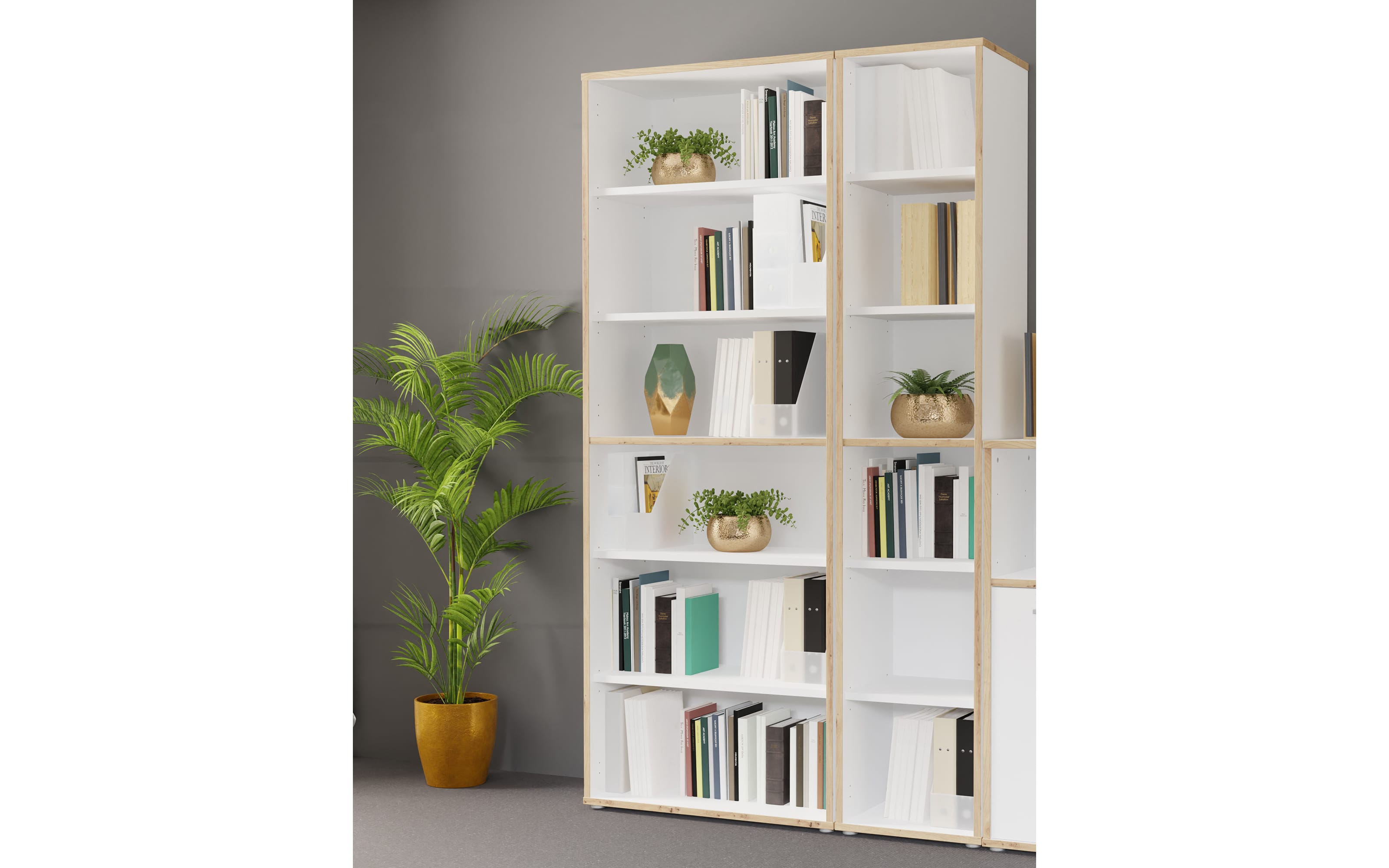 Regal Keflavik, weiß/Artisan Eiche-Nachbildung