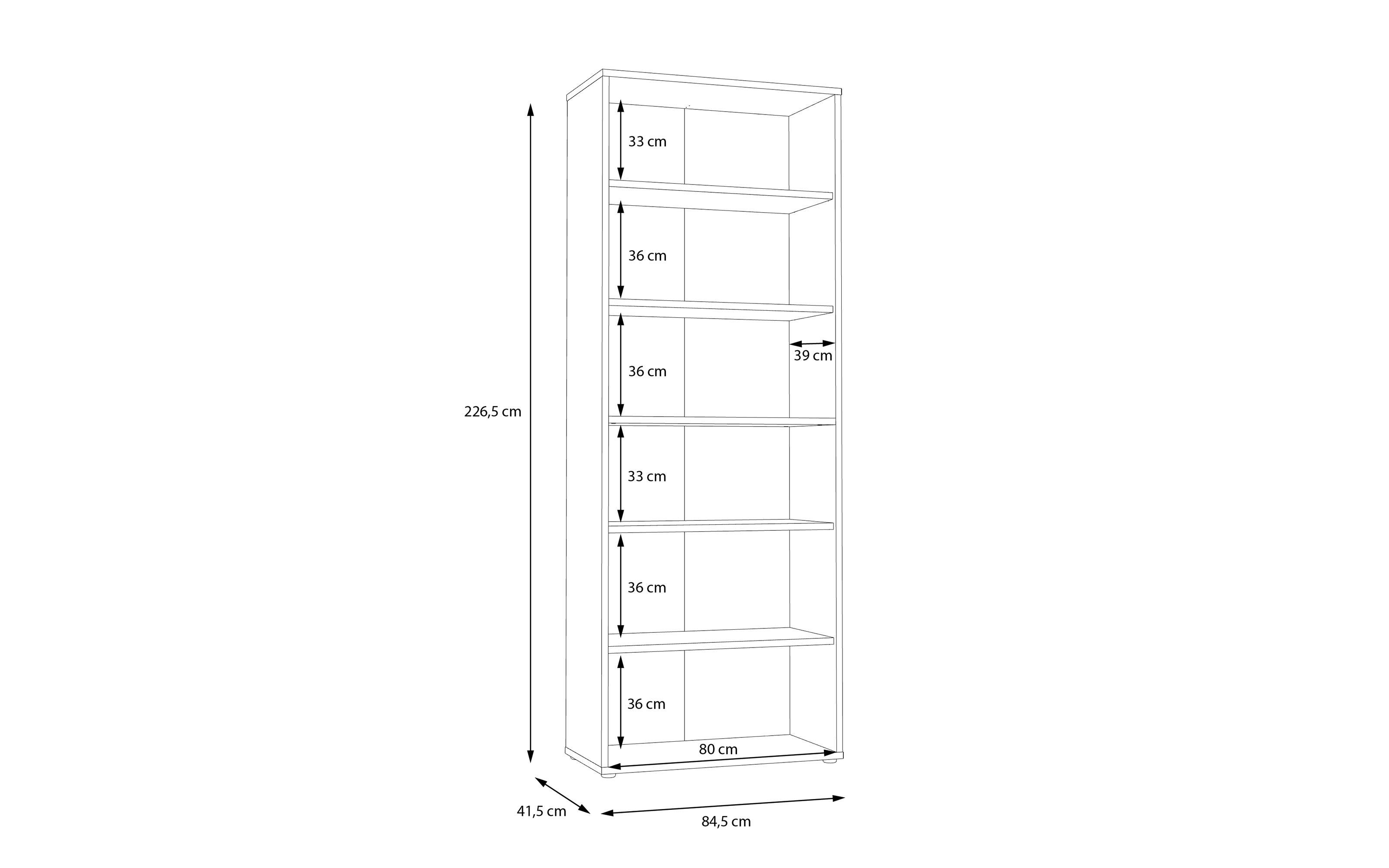 Regal Keflavik, weiß/Artisan Eiche-Nachbildung