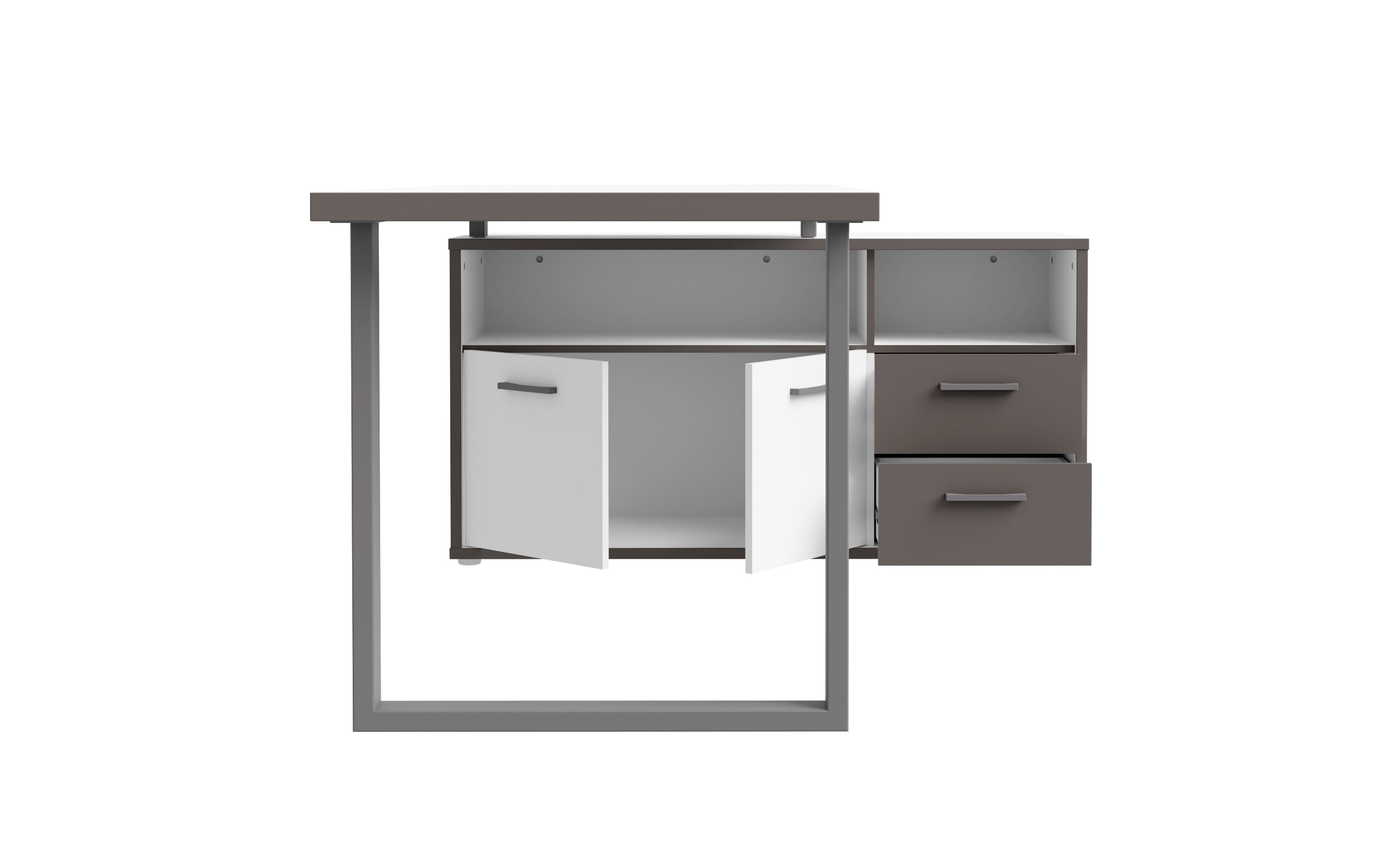 Schreibtisch Keflavik, grau/weiß