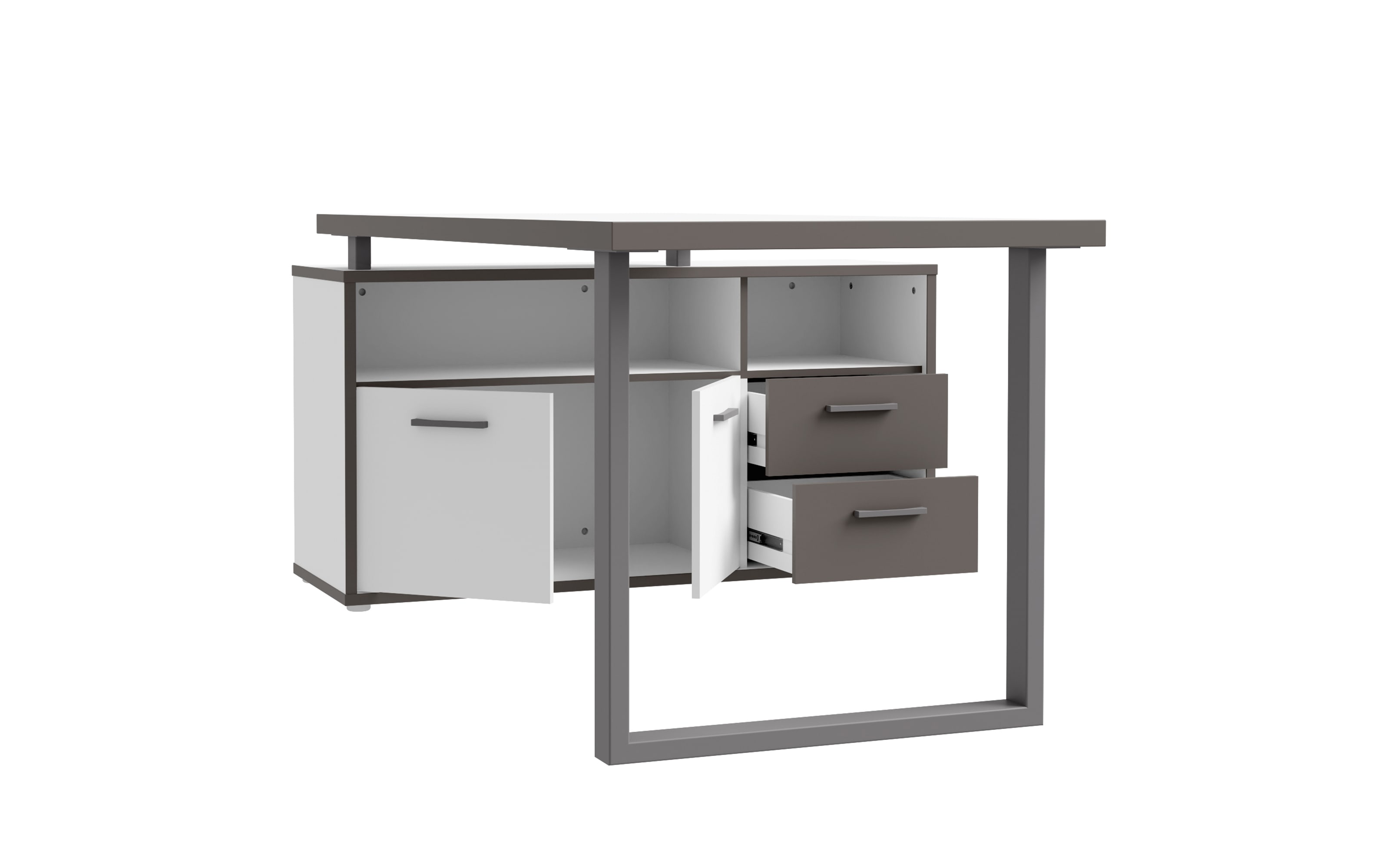 Schreibtisch Keflavik, grau/weiß