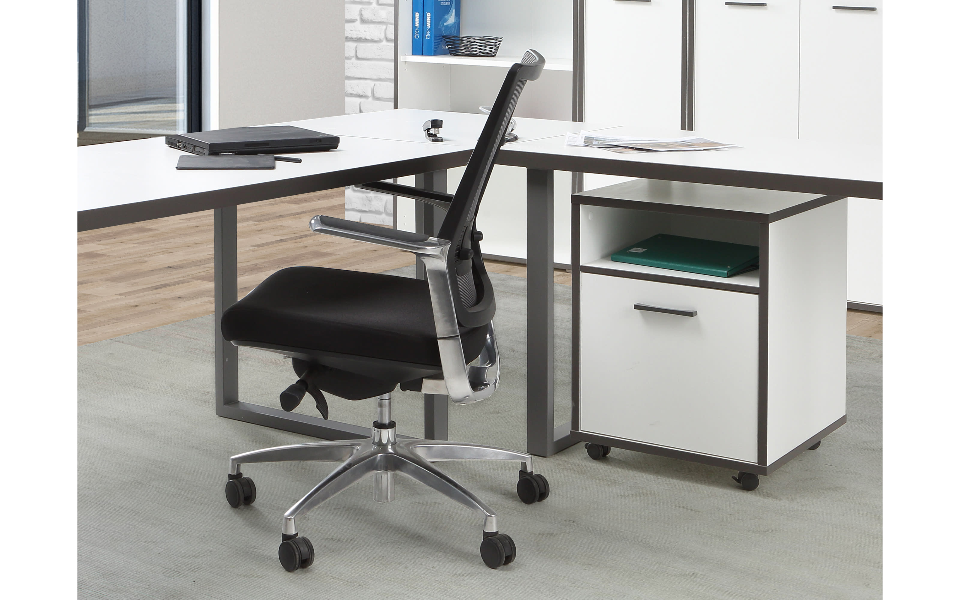 Verkettungs-Platte 90° Keflavik, grau/weiß