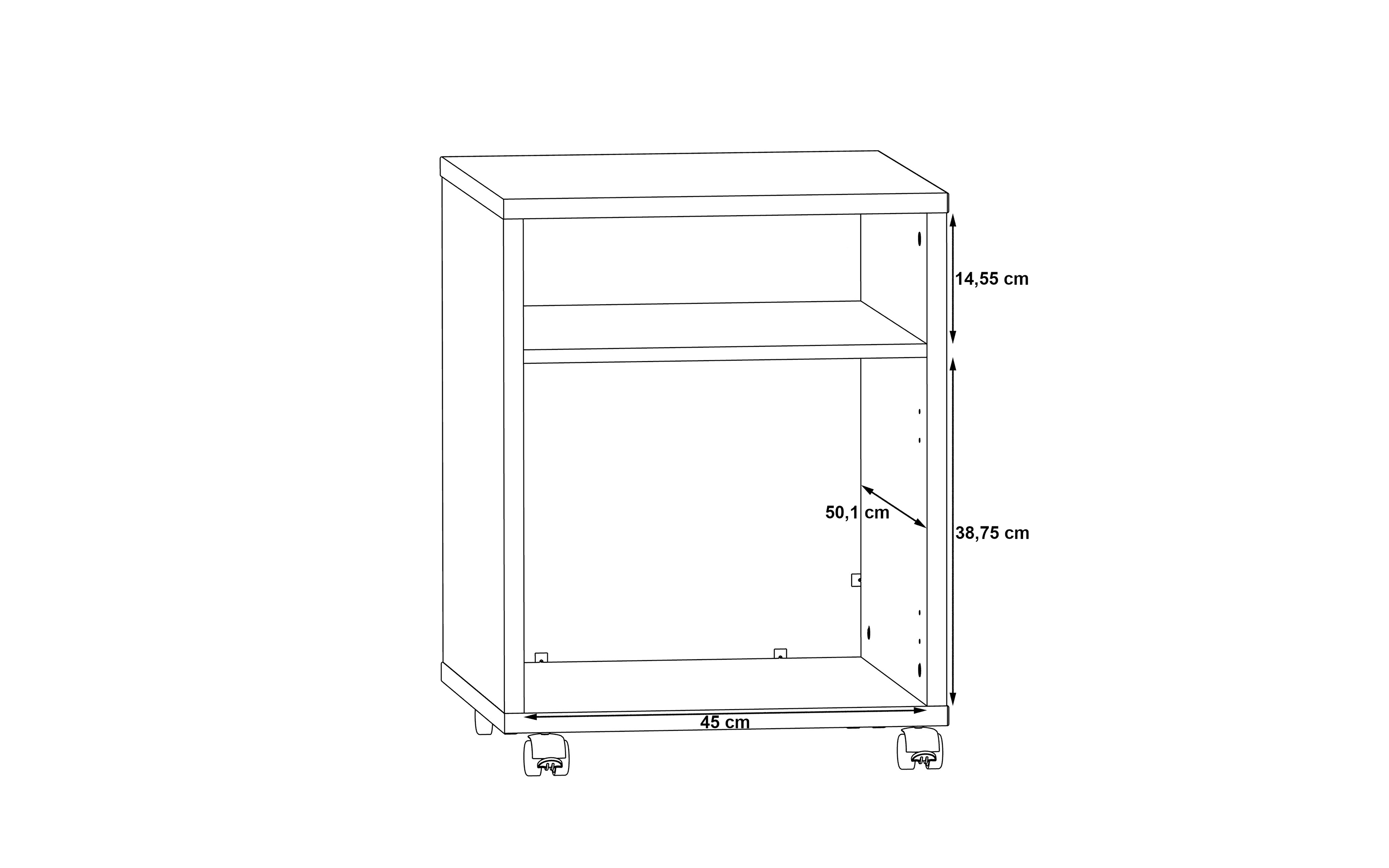 Rollcontainer Keflavik, grau/weiß