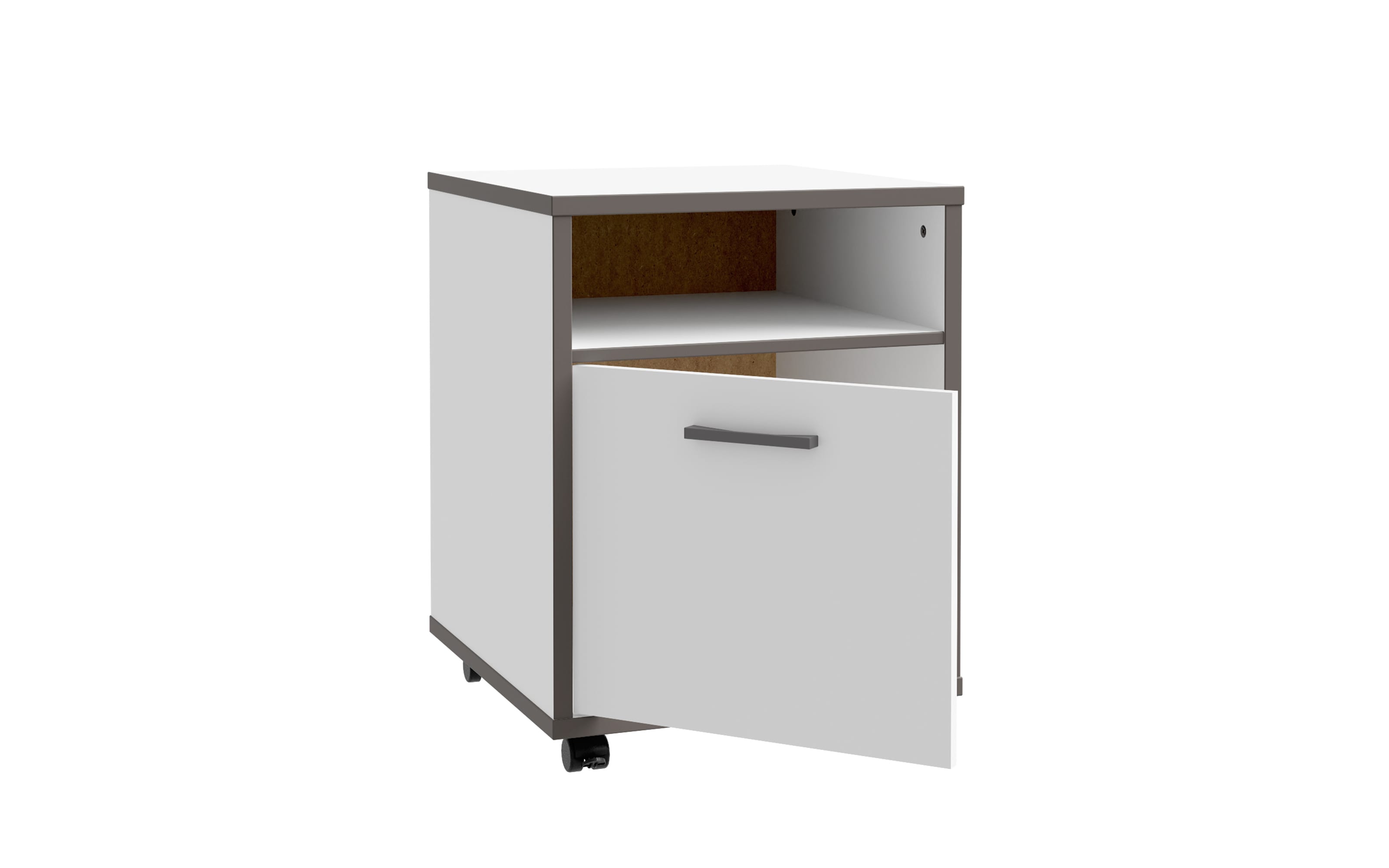 Rollcontainer Keflavik, grau/weiß