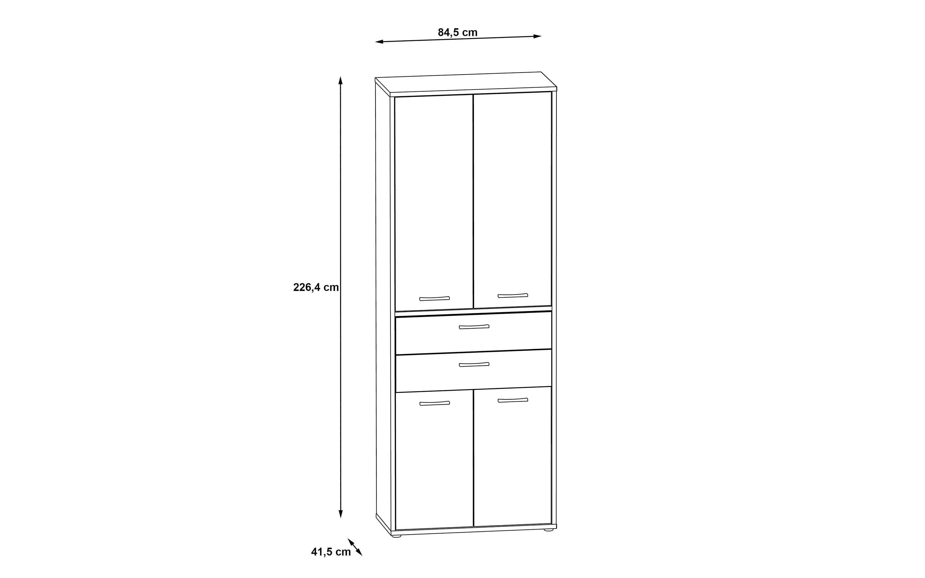 Aktenschrank Keflavik, grau/weiß