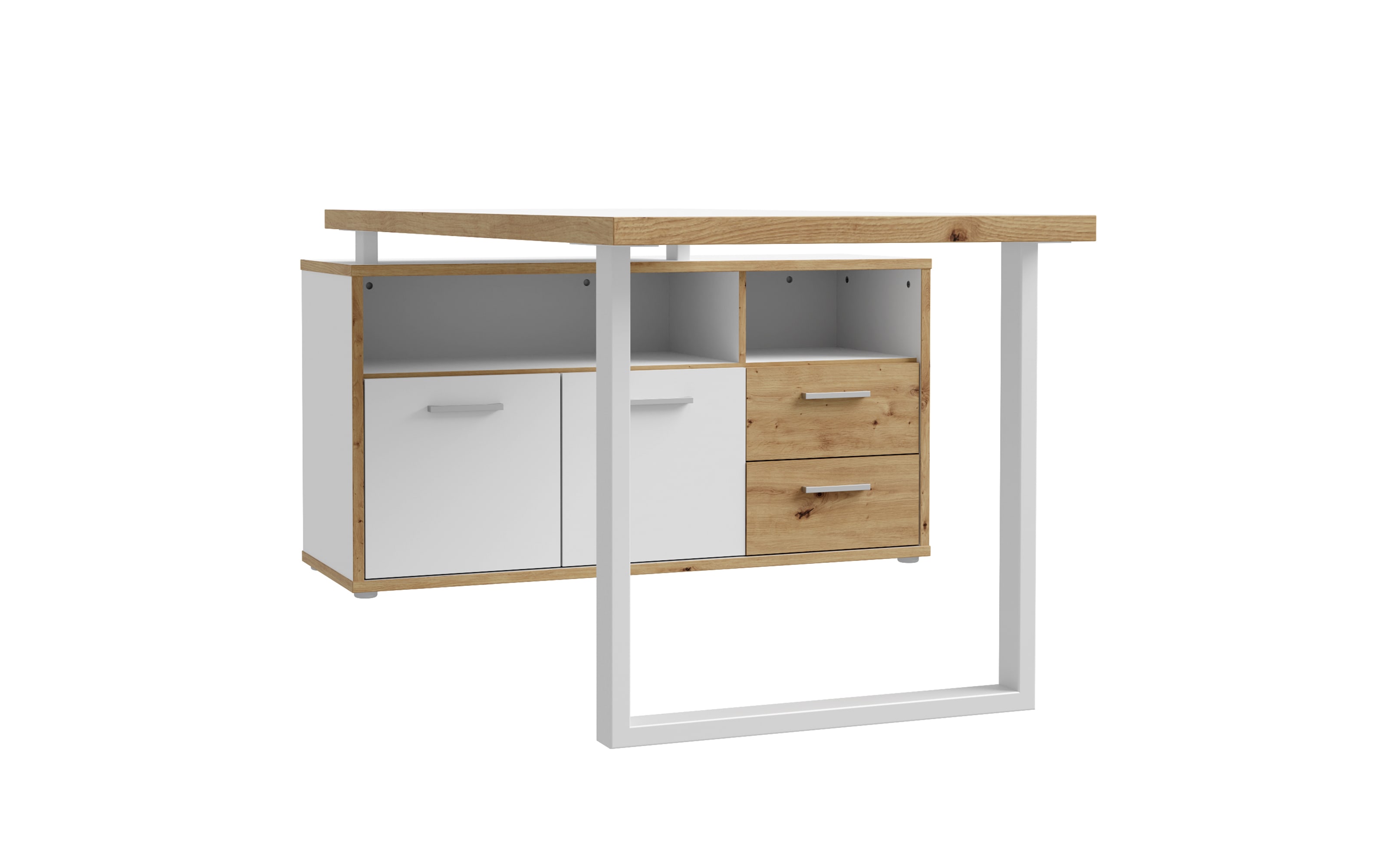 Schreibtisch Keflavik, Artisan Eiche-Nachbildung/weiß