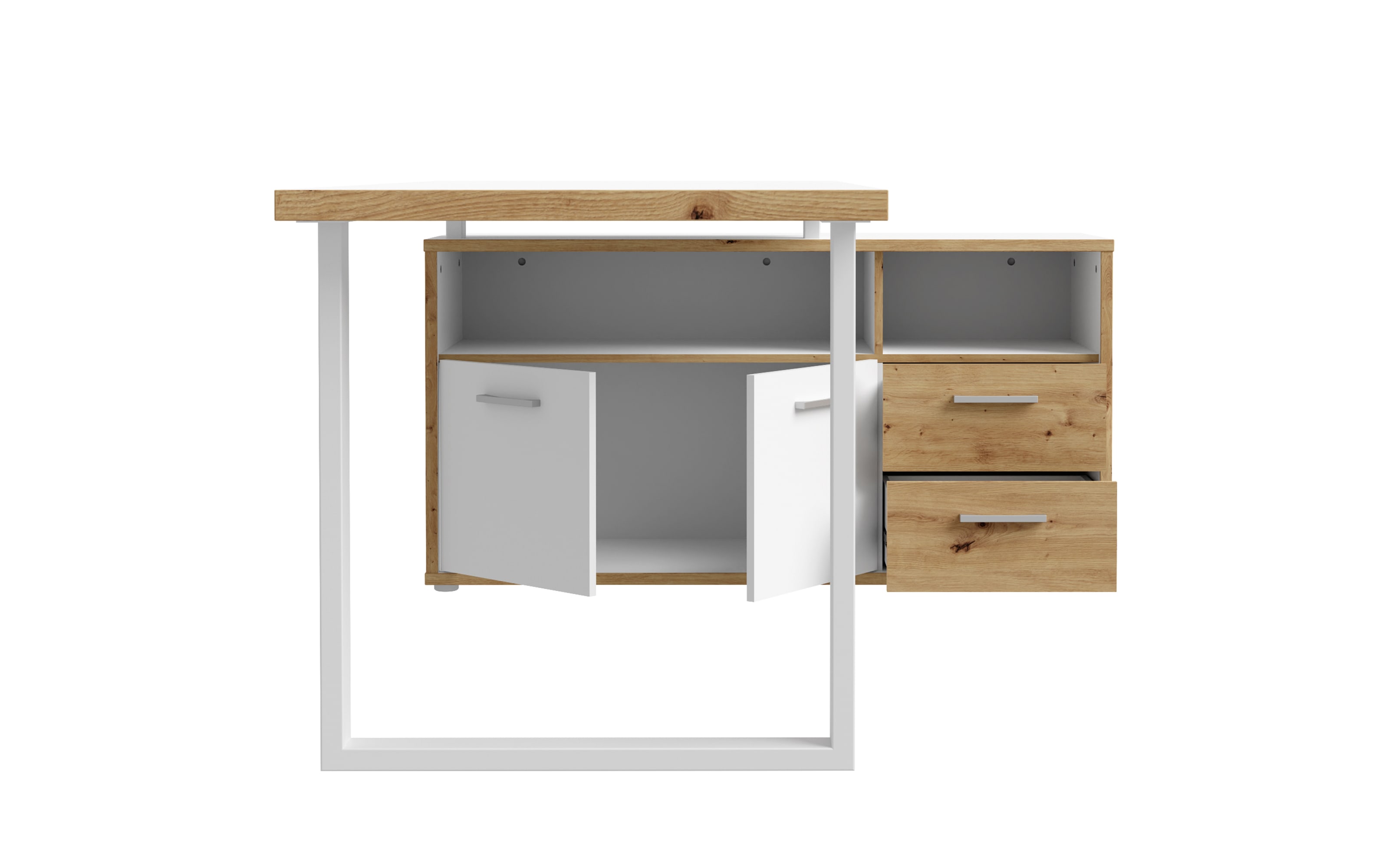 Schreibtisch Keflavik, Artisan Eiche-Nachbildung/weiß