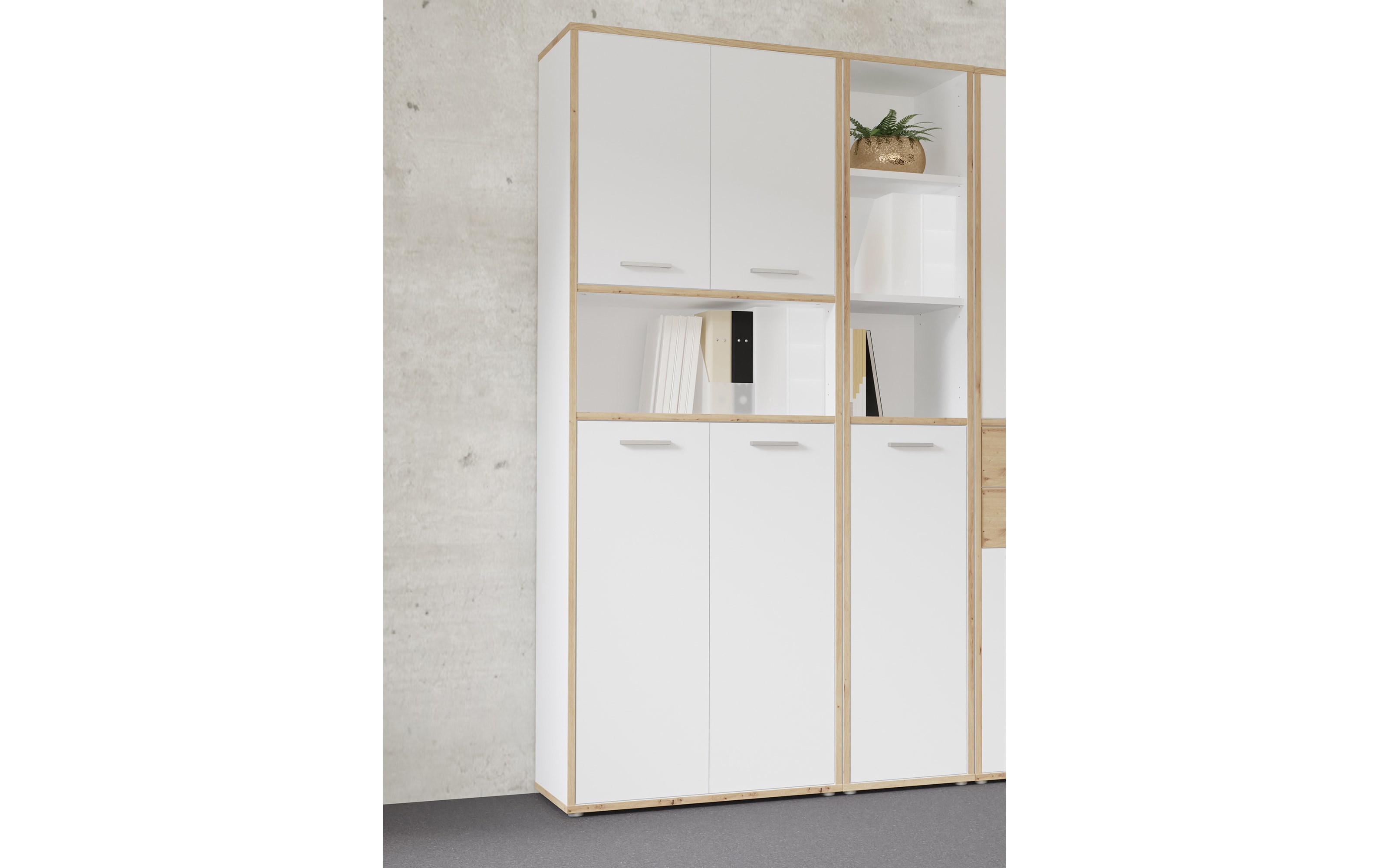 Regal Keflavik, weiß/Artisan Eiche-Nachbildung