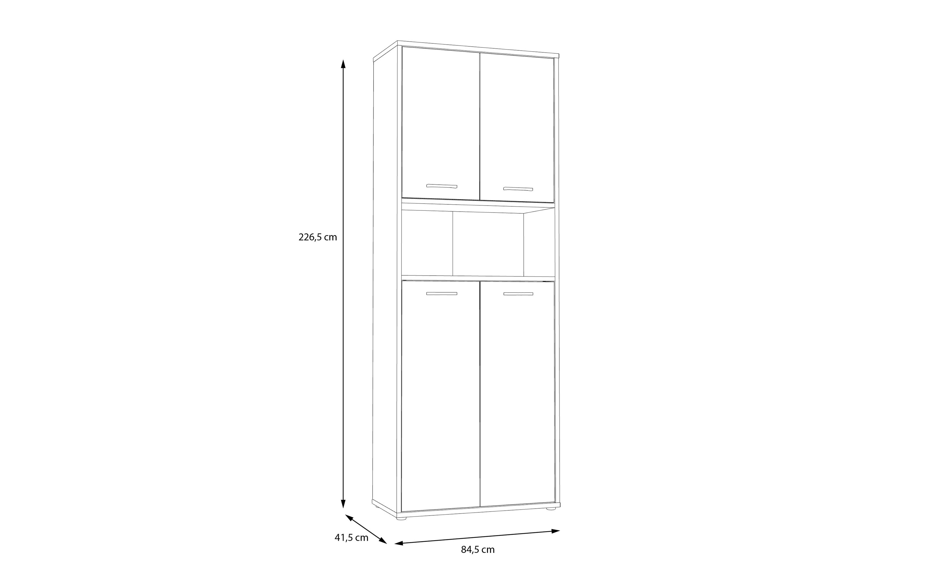 Regal Keflavik, weiß/Artisan Eiche-Nachbildung