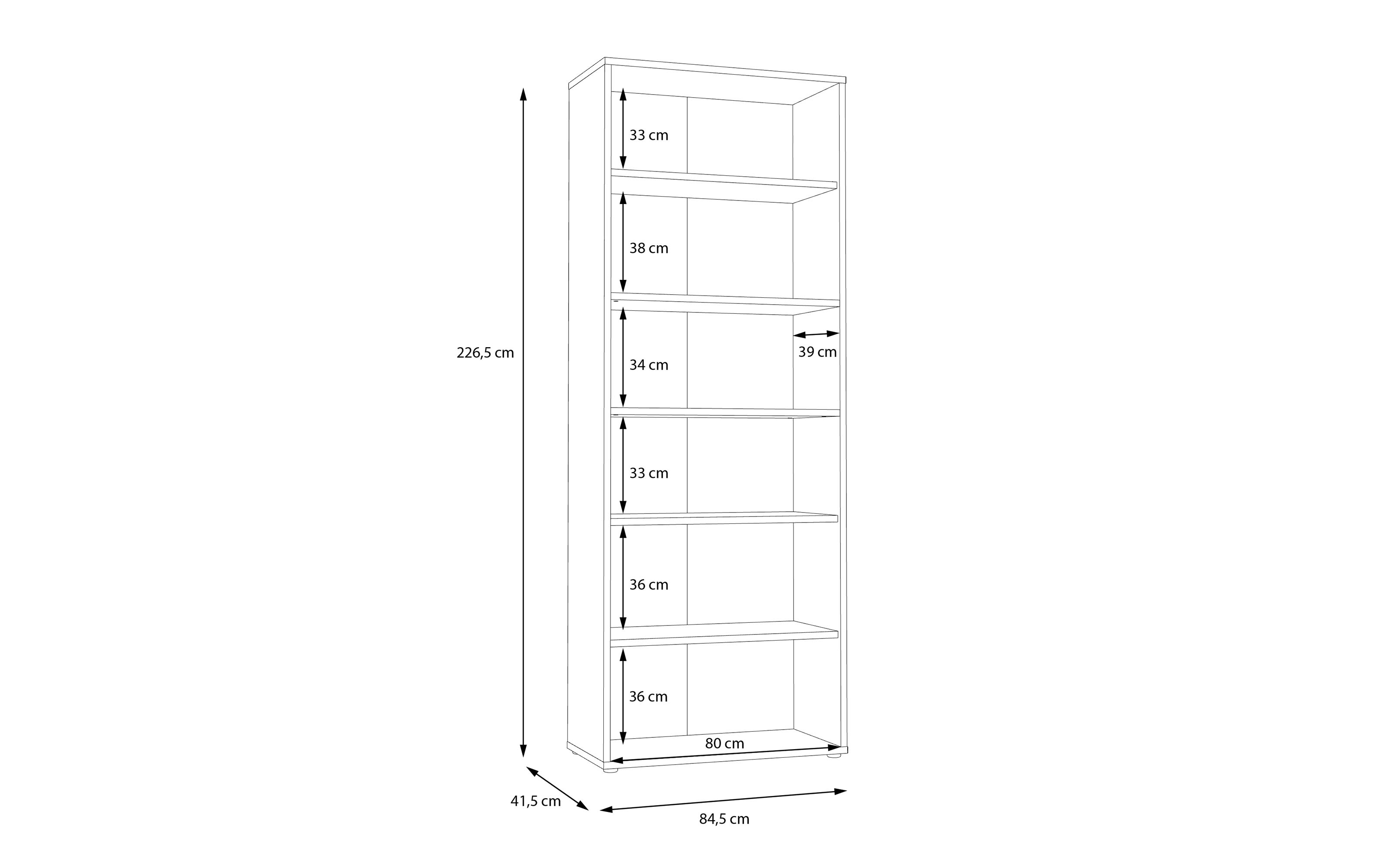 Regal Keflavik, weiß/Artisan Eiche-Nachbildung