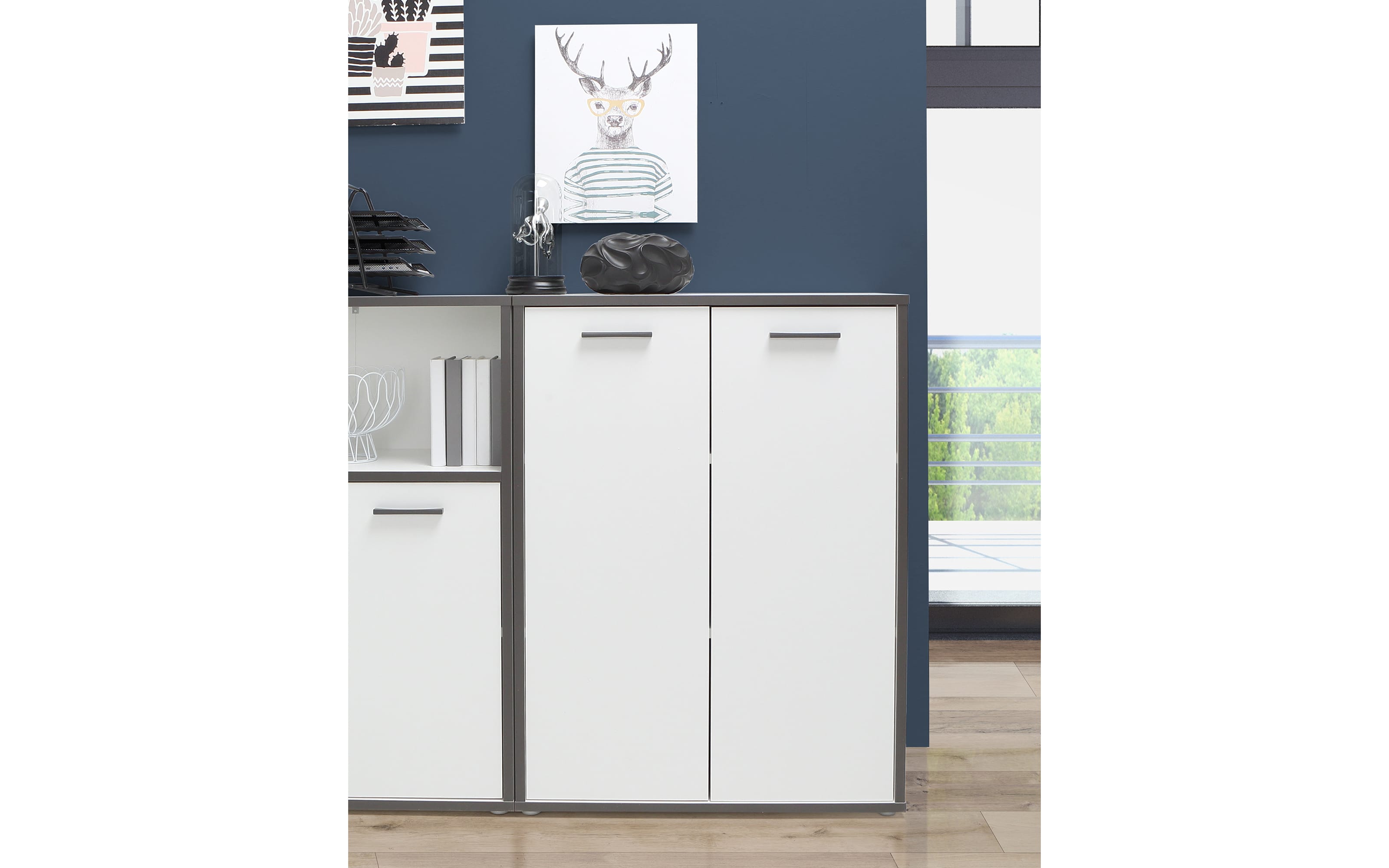 Kommode Keflavik, grau/weiß