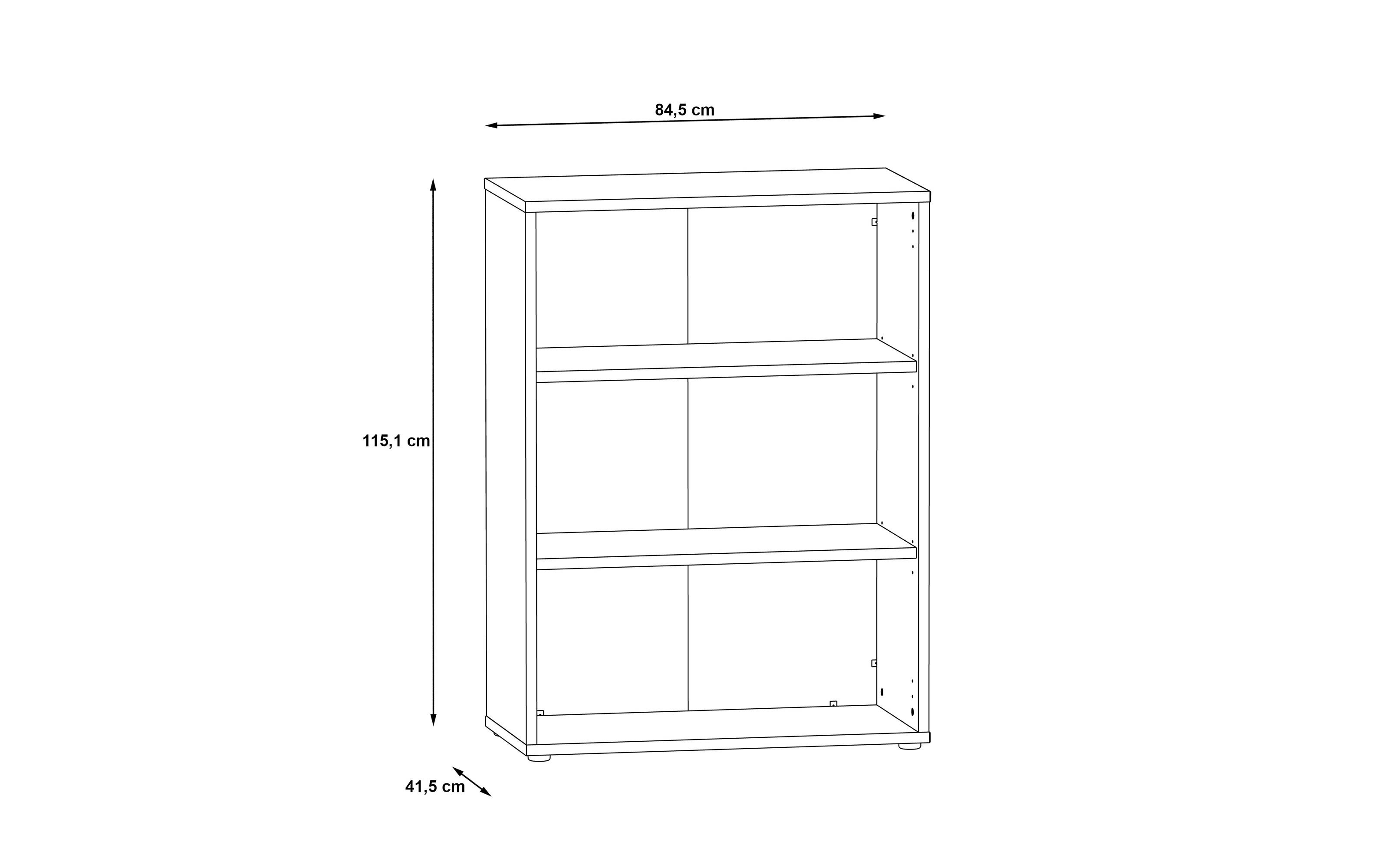 Kommode Keflavik, grau/weiß
