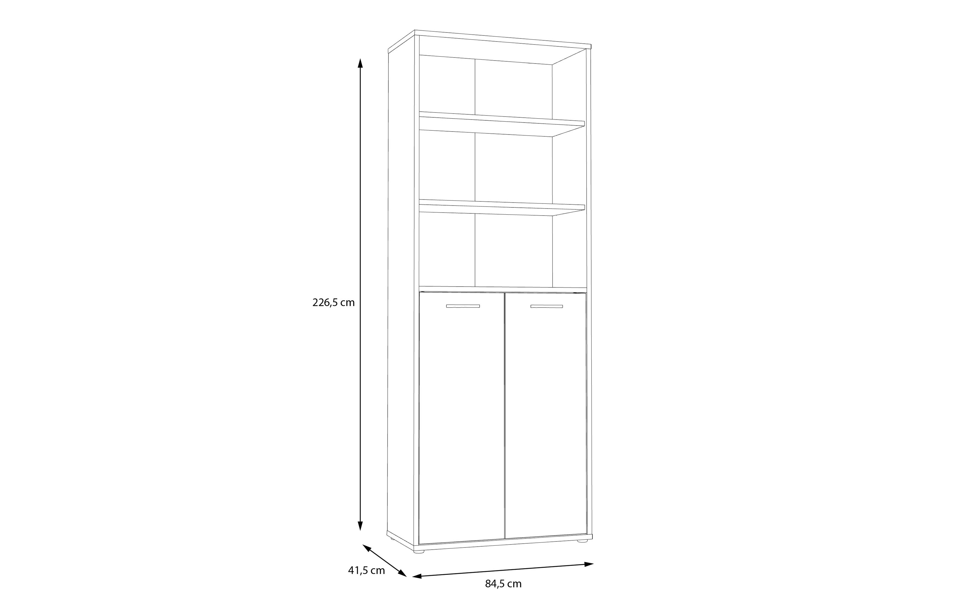 Regal Keflavik, weiß/Artisan Eiche-Nachbildung