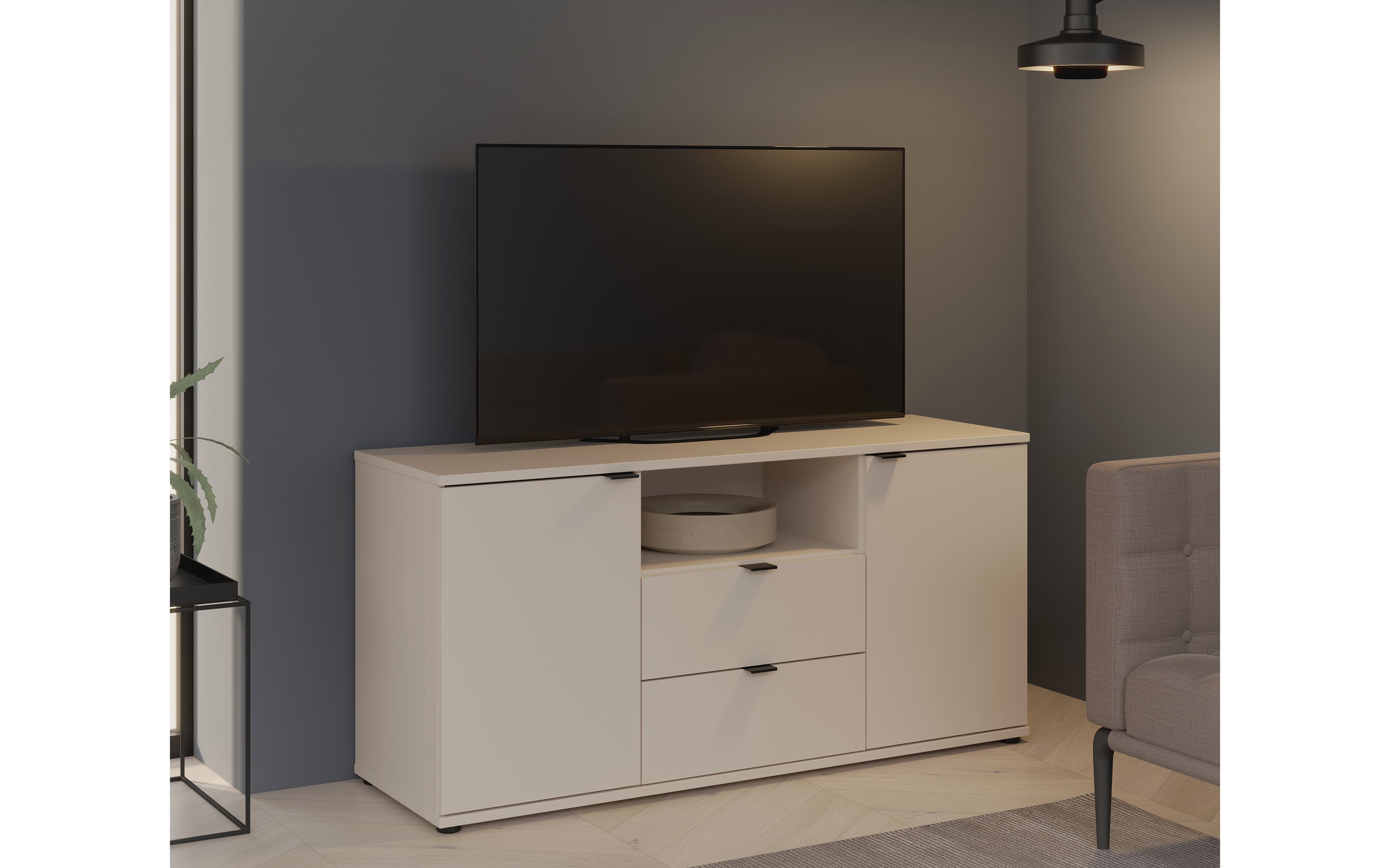 TV-Unterschrank Ganymede, sandfarbig, 63,1 cm