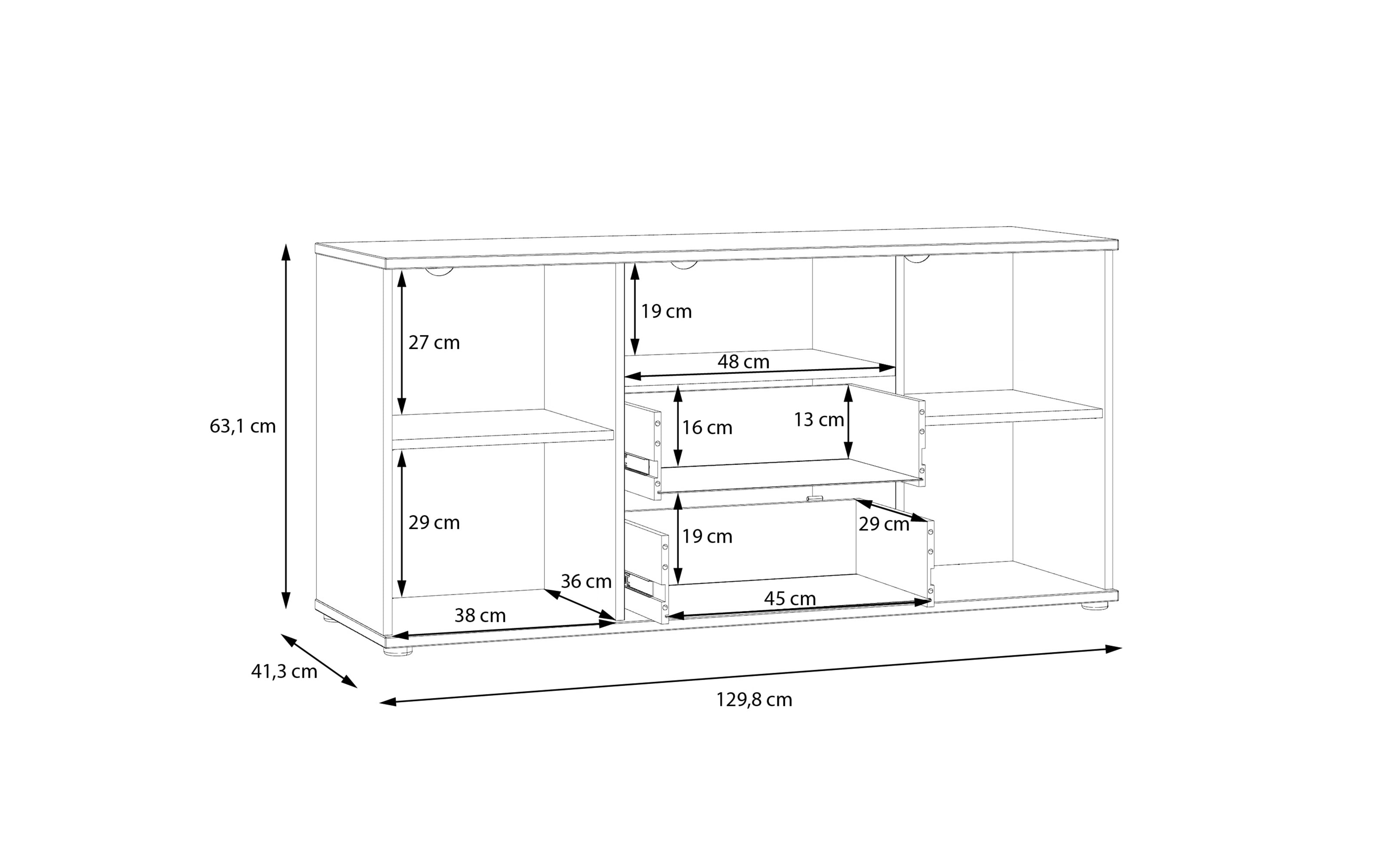 TV-Unterschrank Ganymede, salbeifarbig, 63,1 cm