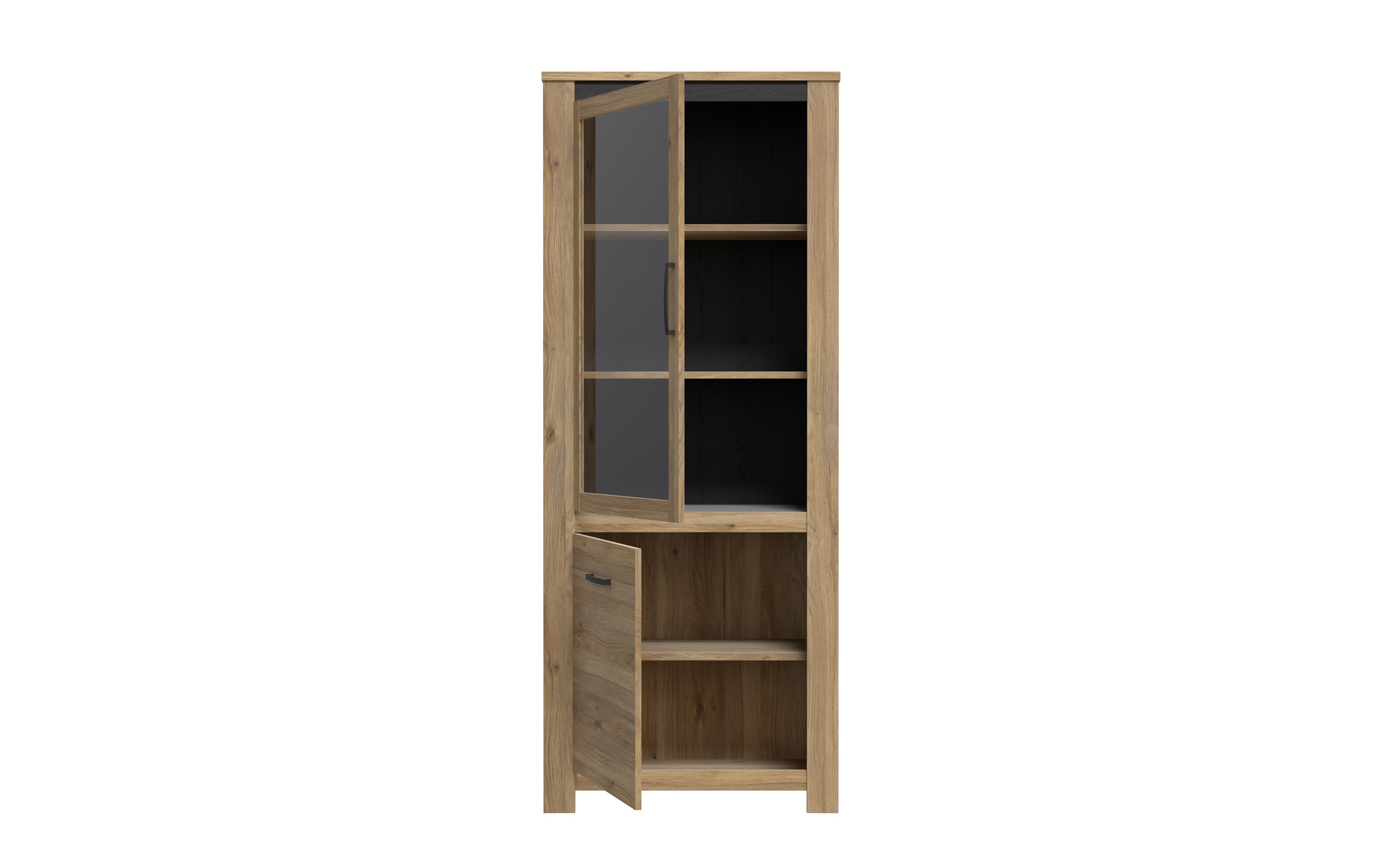 Vitrine San Cayetano, Mauvella Eiche-Nachbildung, 77 cm
